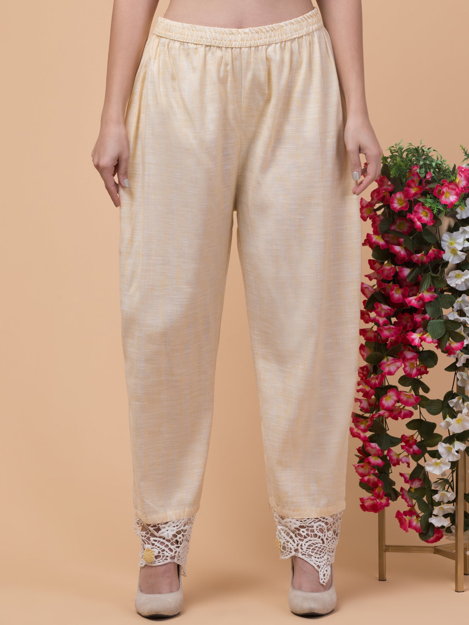 Malana Merino Women's Pakistani Beige 3 Pcs Suit with Dupatta.