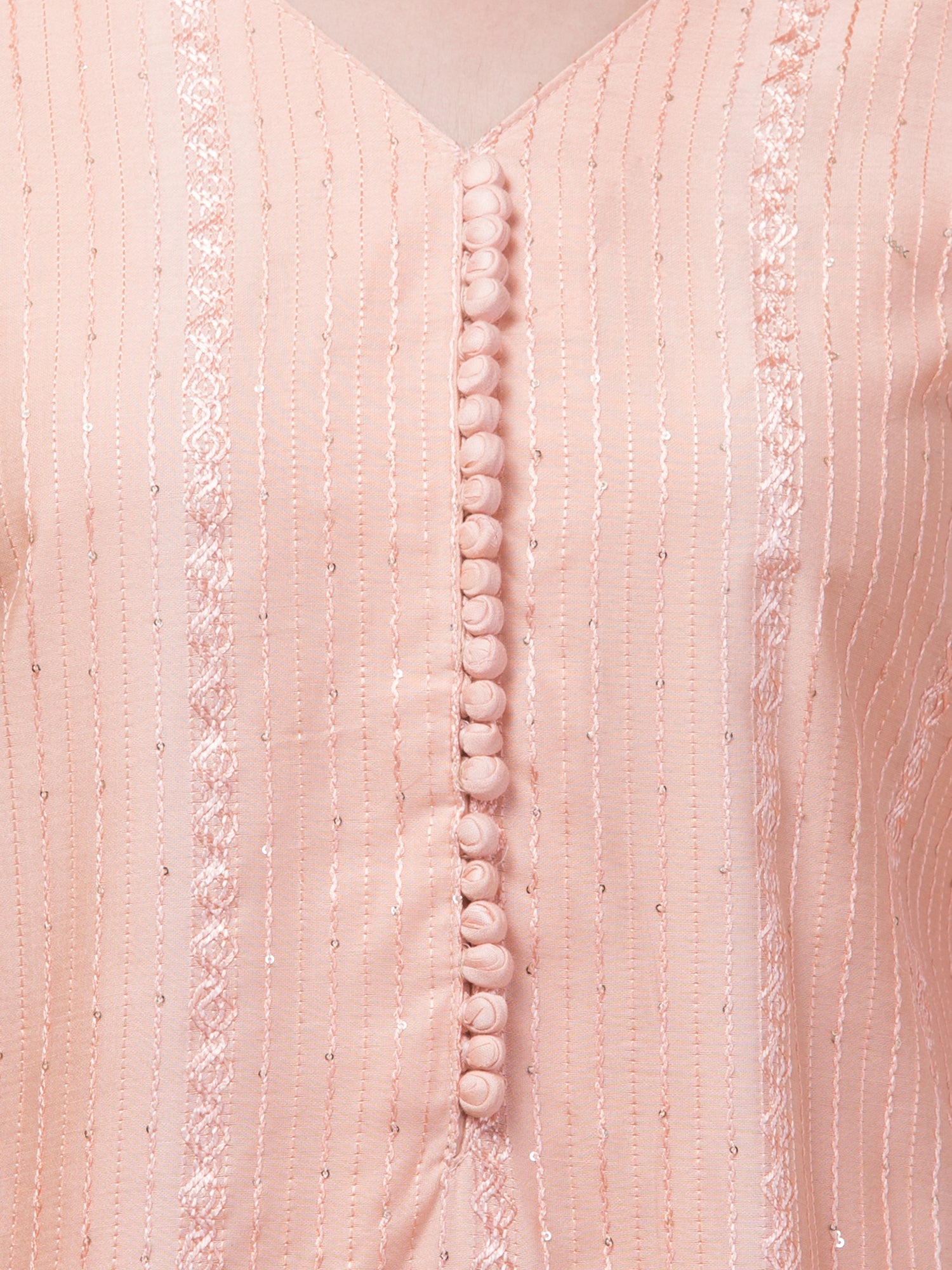 Malana Merino Wome's Straigth Peach Salwar Suit with Dupatta