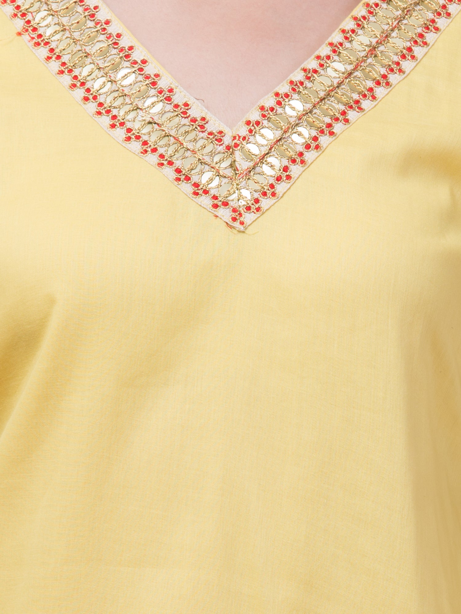 Malana Merino Wome's Straigth Yellow V Neck Salwar Suit with Dupatta