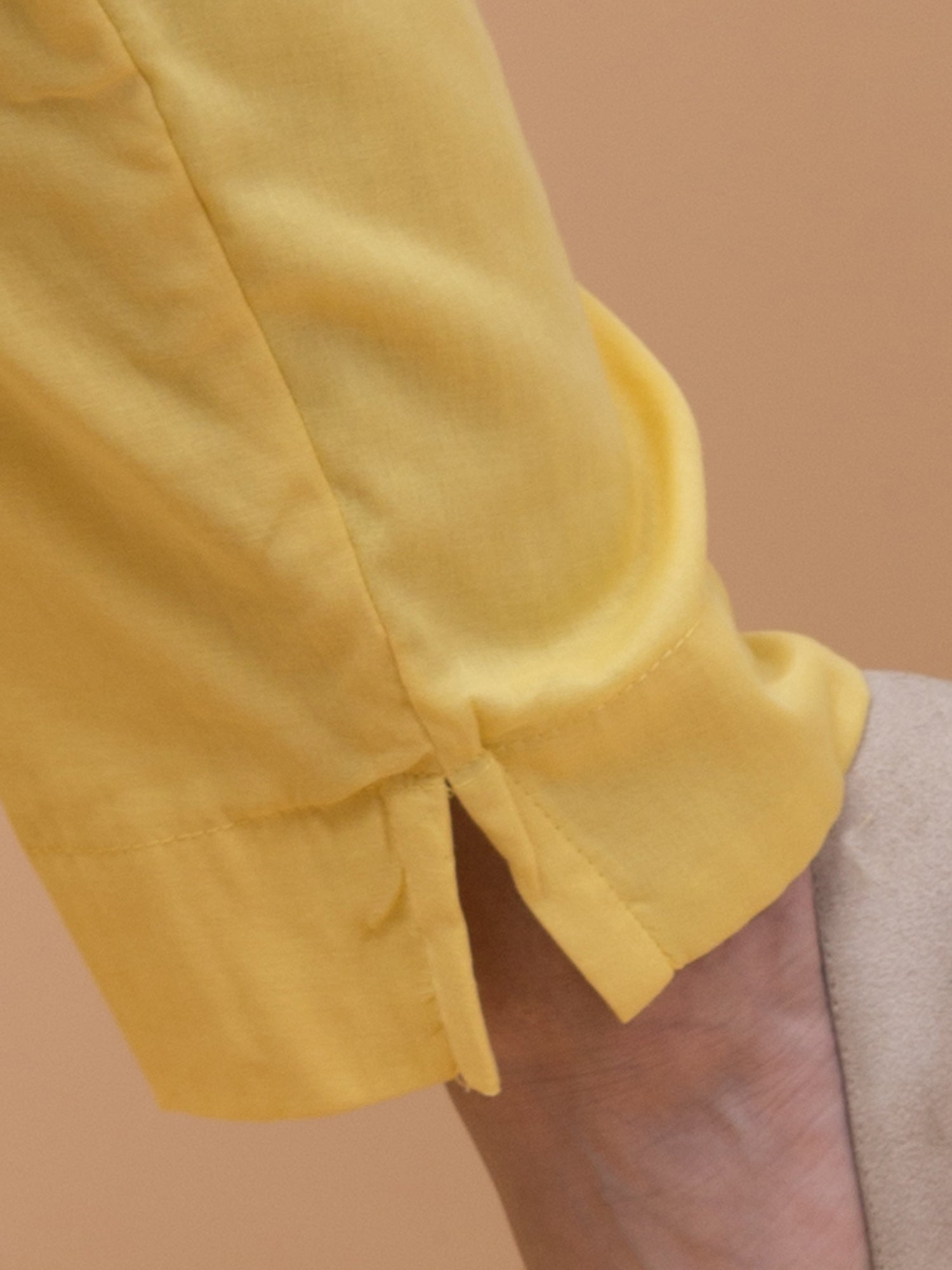 Malana Merino Wome's Straigth Yellow V Neck Salwar Suit with Dupatta