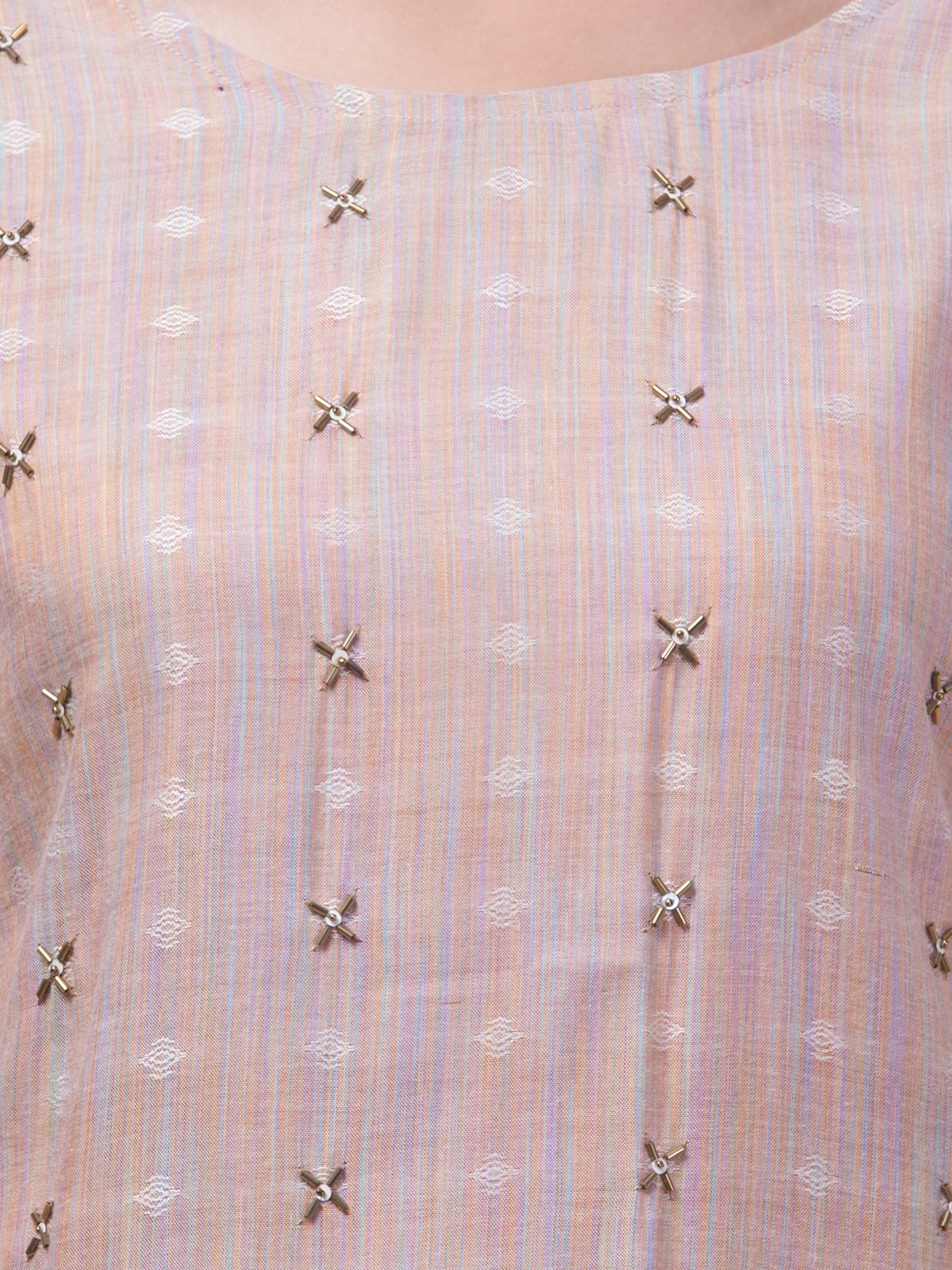 Malana Merino Women's Salwar Suits Set Peach (With Dupatta)