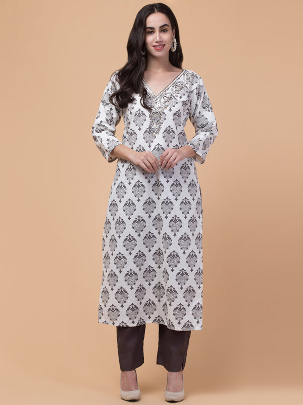 Malana Merino Wome's Straigth Printed Salwar Suit with Dupatta