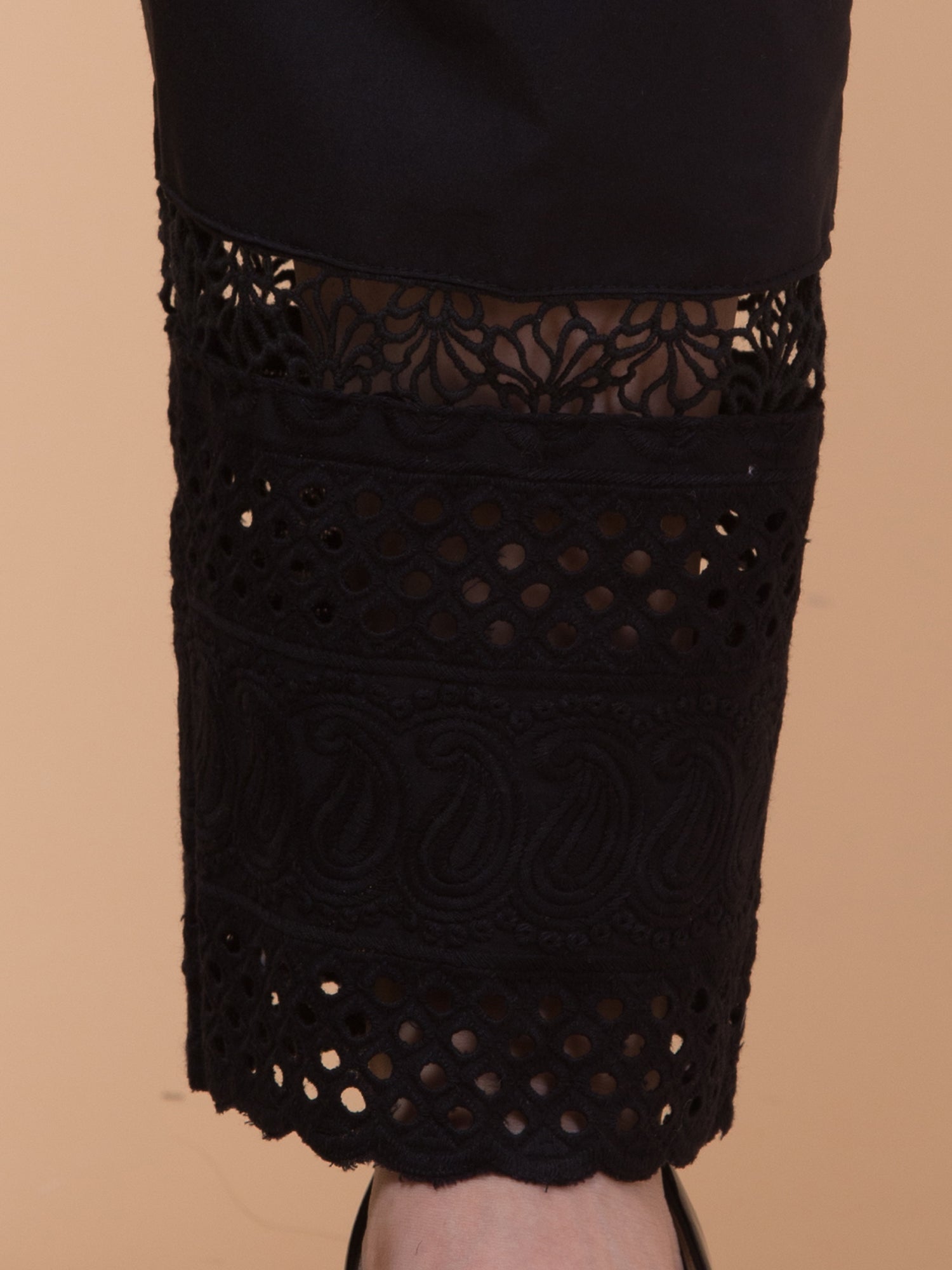Malana Merino Black Women/Girl's Laser Cut Pant / Lower