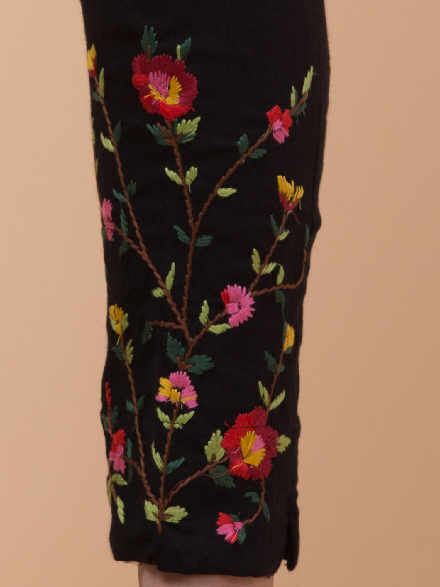 Malana Merino Black Women/Girl's Embrodiry Pant / Lower