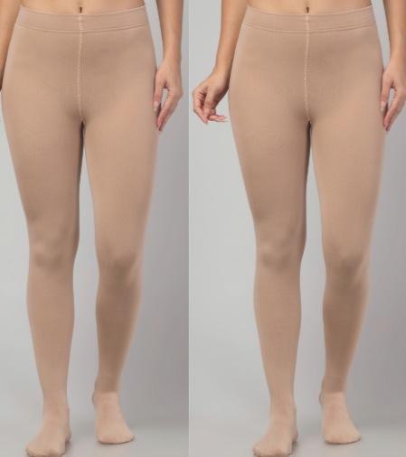 Malana Merino Women & Girl's Full Length High Waisted Warm Pantyhose Stockings Skin/Beige (Pack of 2)