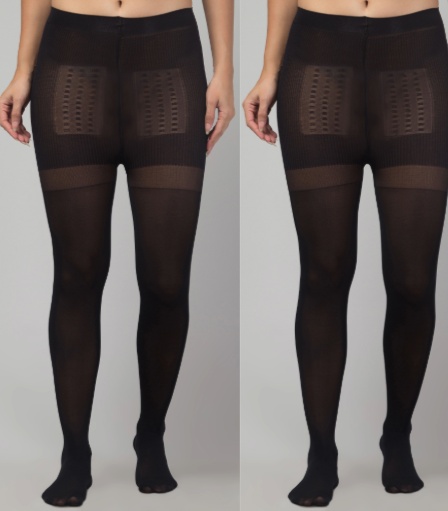 Malana Merino Comfortable Stockinggs for Women/Girls, High-Waist Nylon Opaque Pantyhose Stcokings | Super Strech Waistband with Breathable Material Black (Pack of 2)