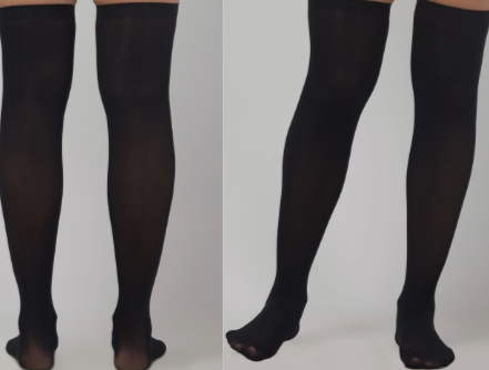 Malana Merino Women & Girls 2 Pair Nylon Transparent Thigh High Stockings Black Color (2 Pair)