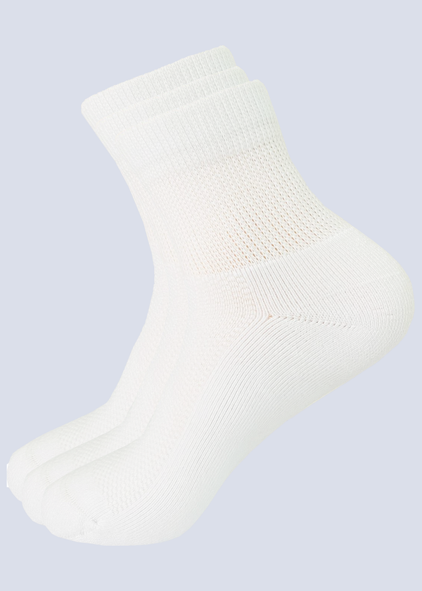 Malana Merino Ankle Socks for Men, Made With Breathable, Anti Odour & Moisture Absorbent Cotton with a Extra Durable. (Pack of 3) - White