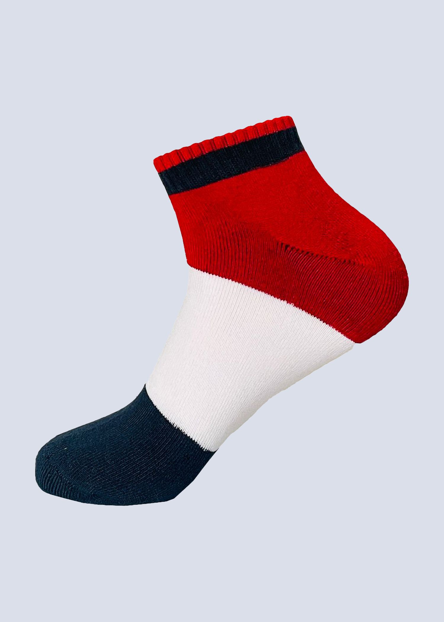 Malana Merino Sneaker Length Red & Blue Sports/Gym Socks for Men \ Made With Cotton & Spandex (Pack of 3)