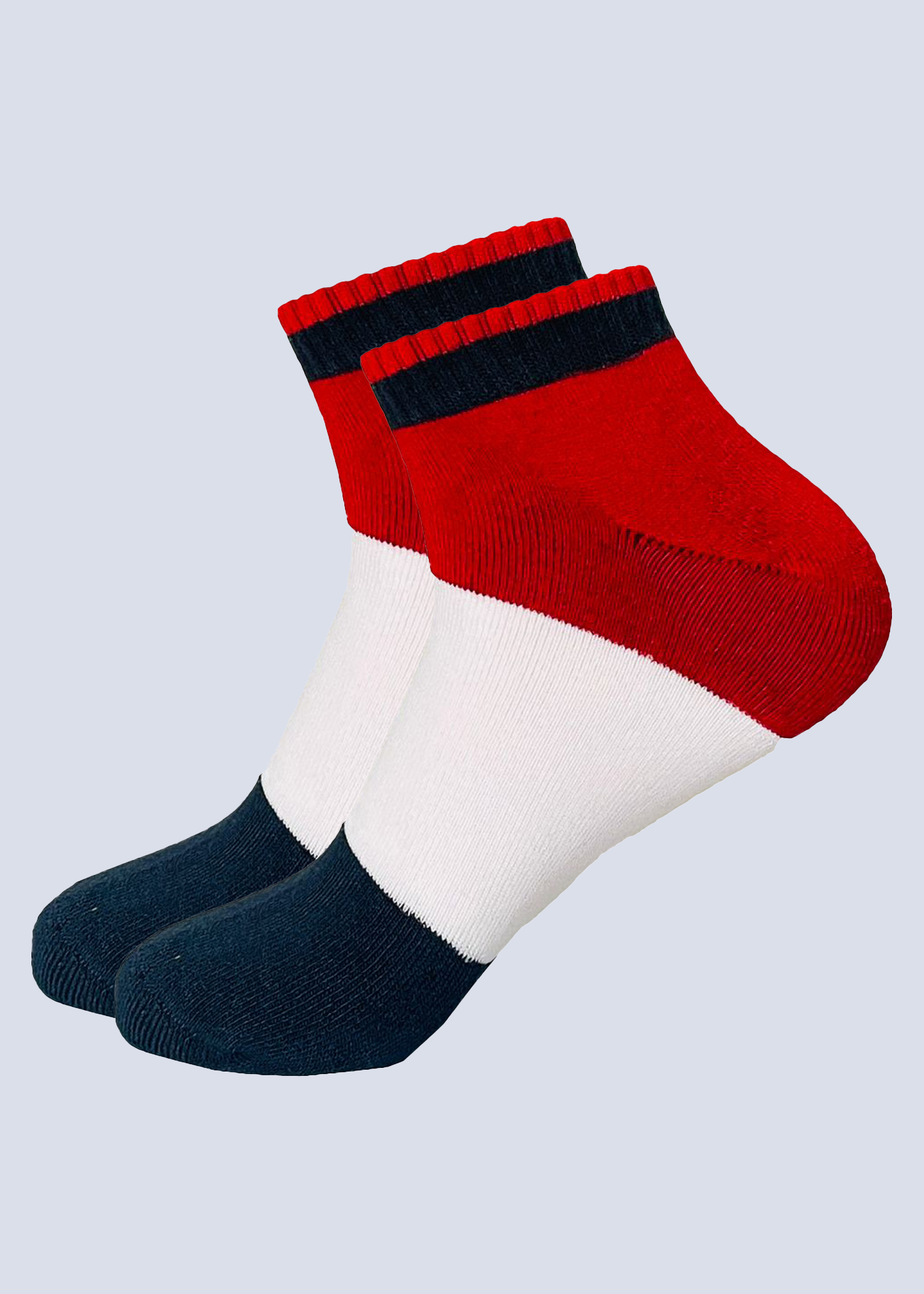Malana Merino Sneaker Length Red & Blue Sports/Gym Socks for Men \ Made With Cotton & Spandex (Pack of 2)