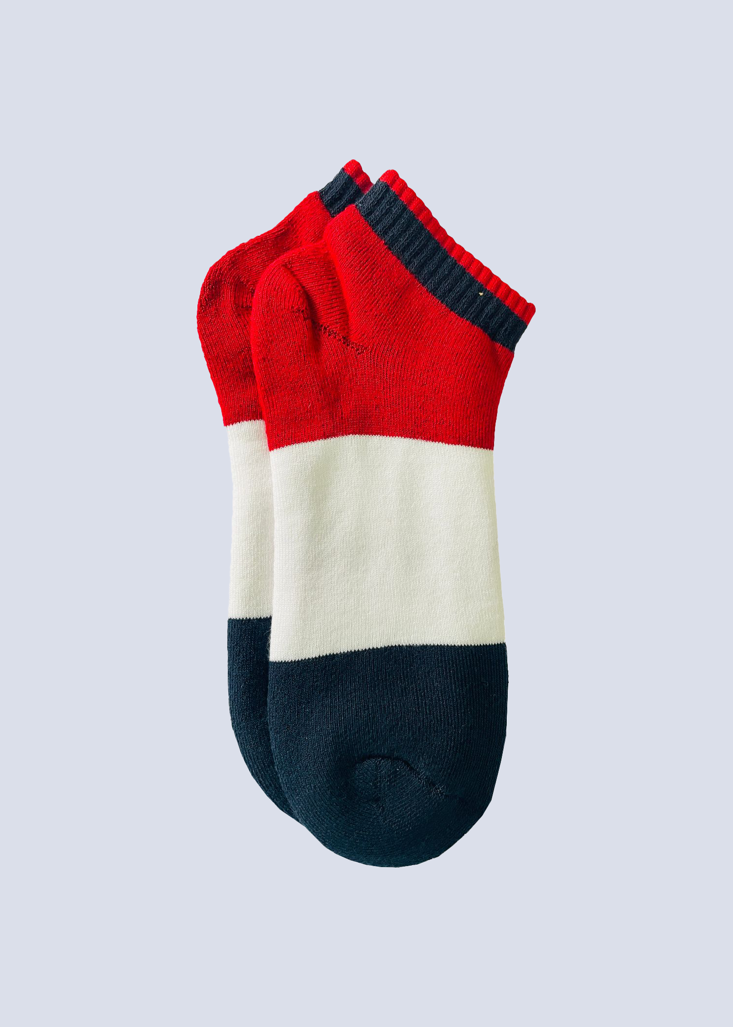 Malana Merino Sneaker Length Red & Blue Sports/Gym Socks for Men \ Made With Cotton & Spandex (Pack of 3)