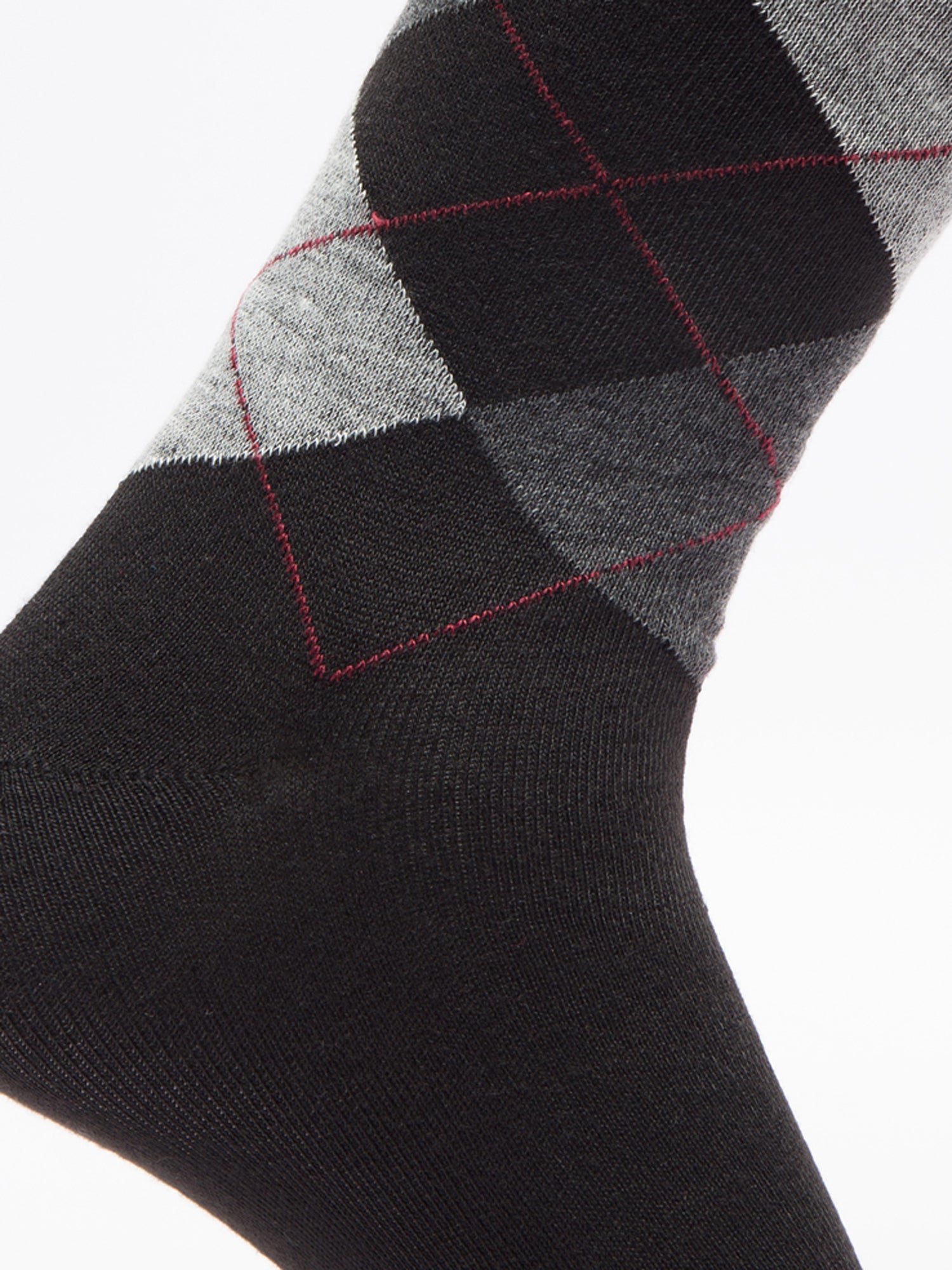 Malana Merino Men's Grey Patterned Calf-Lengh Cotton Socks (Pack of 1) Black