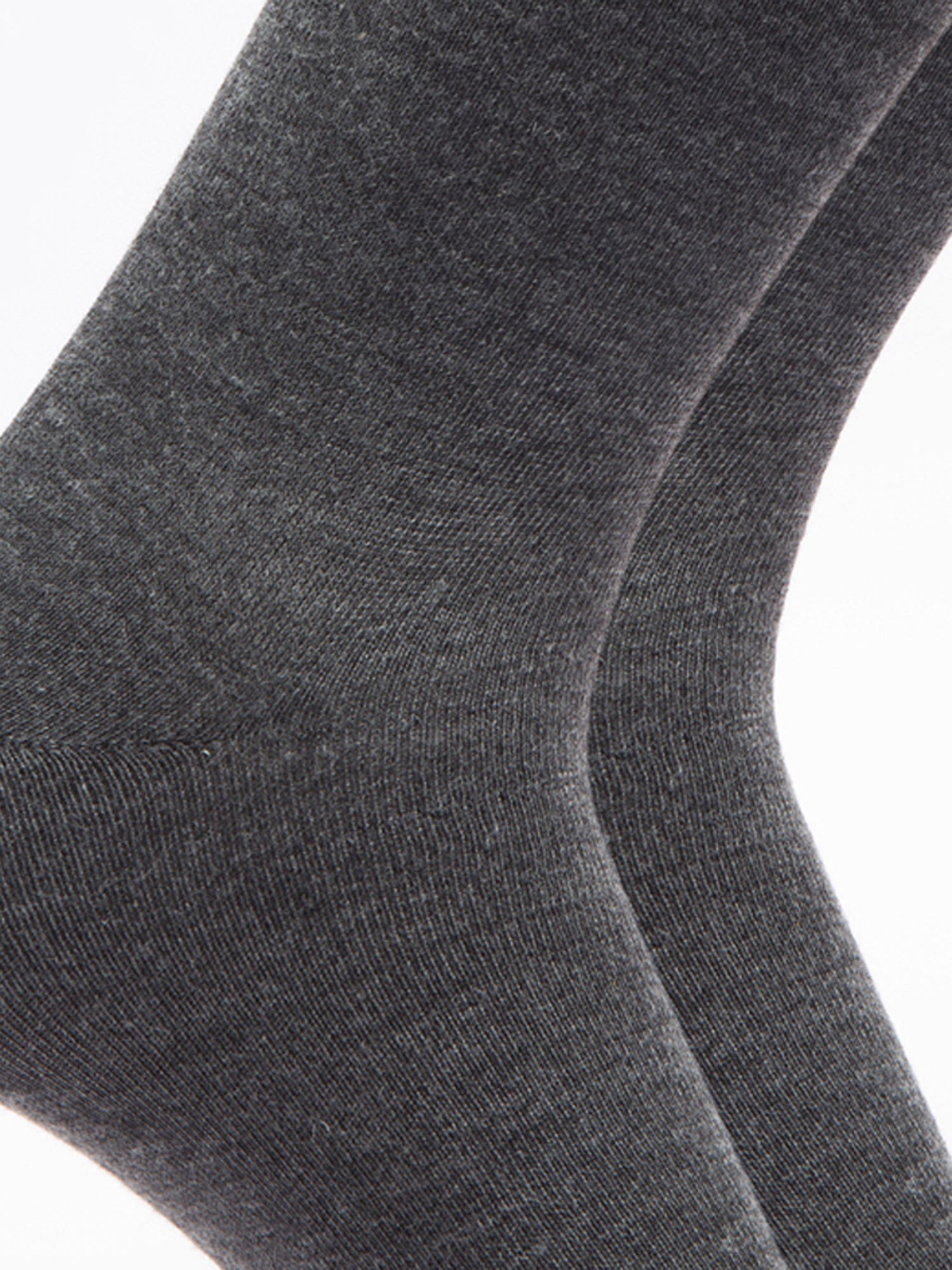 Malana Merino Men's Plane Calf-Lengh Cotton Socks (Pack of 2) Dark Grey