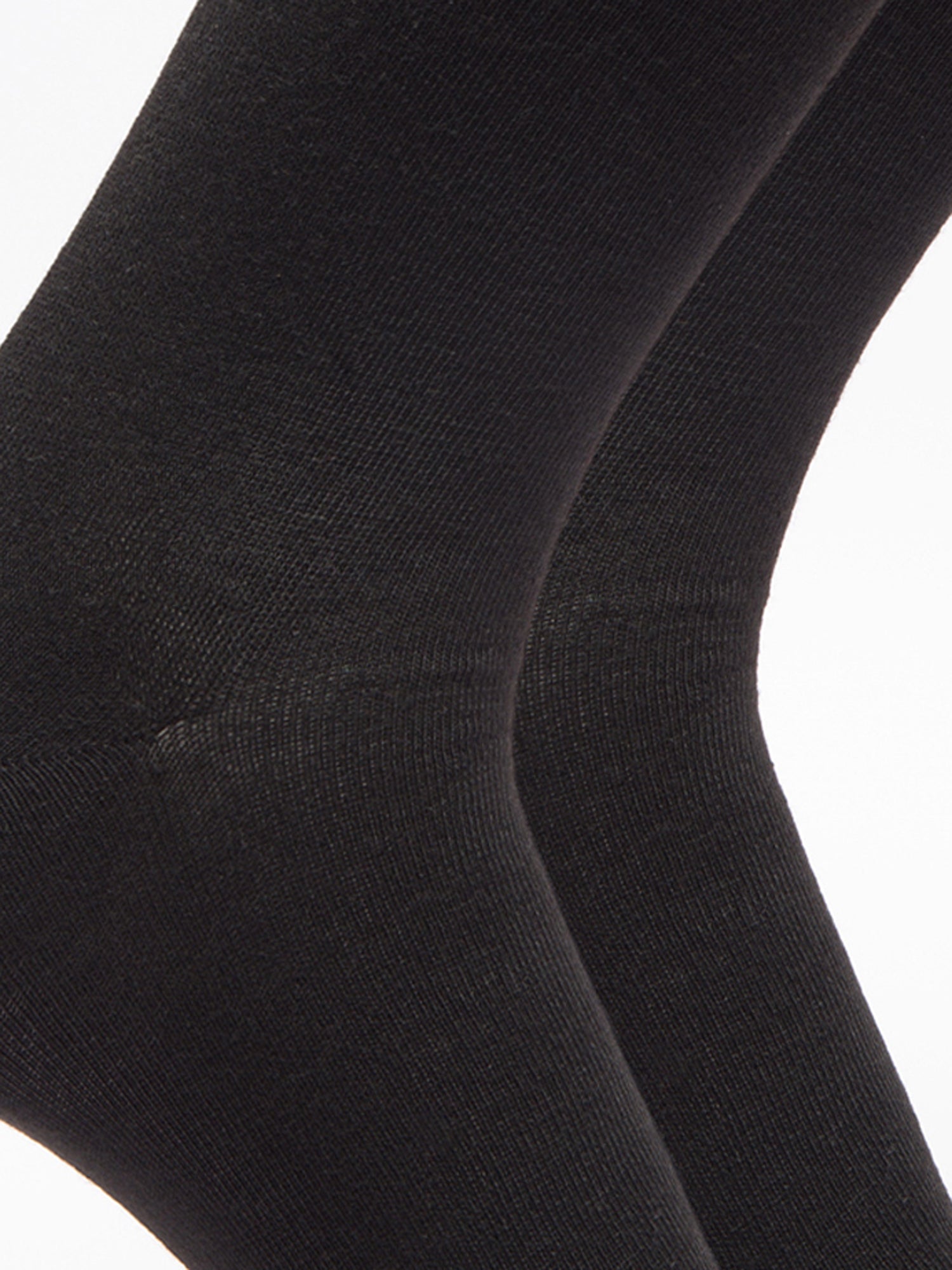 Malana Merino Men's Plane Calf-Lengh Cotton Socks (Pack of 2) Black