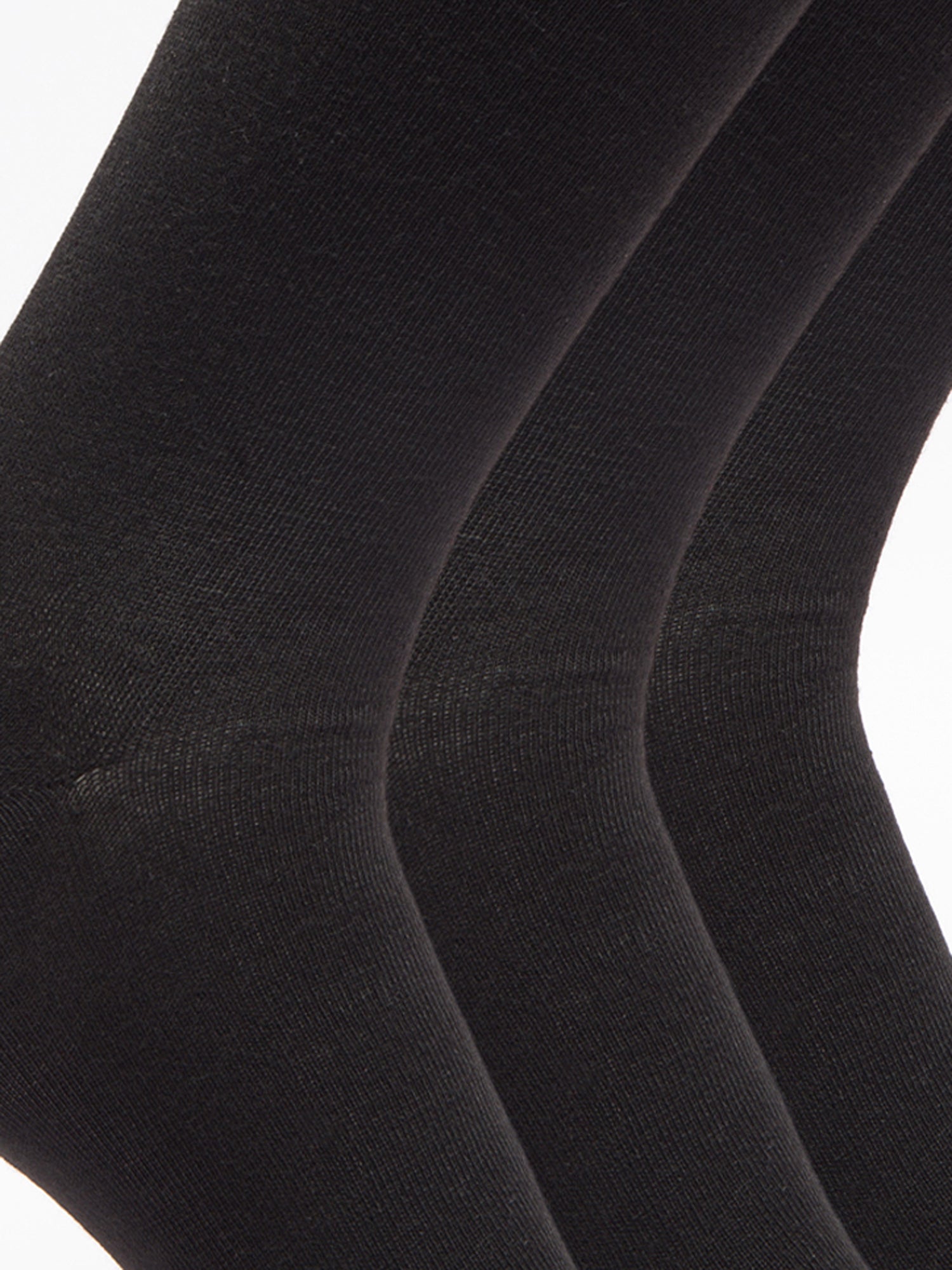 Malana Merino Men's Plane Calf-Lengh Cotton Socks (Pack of 3) Black