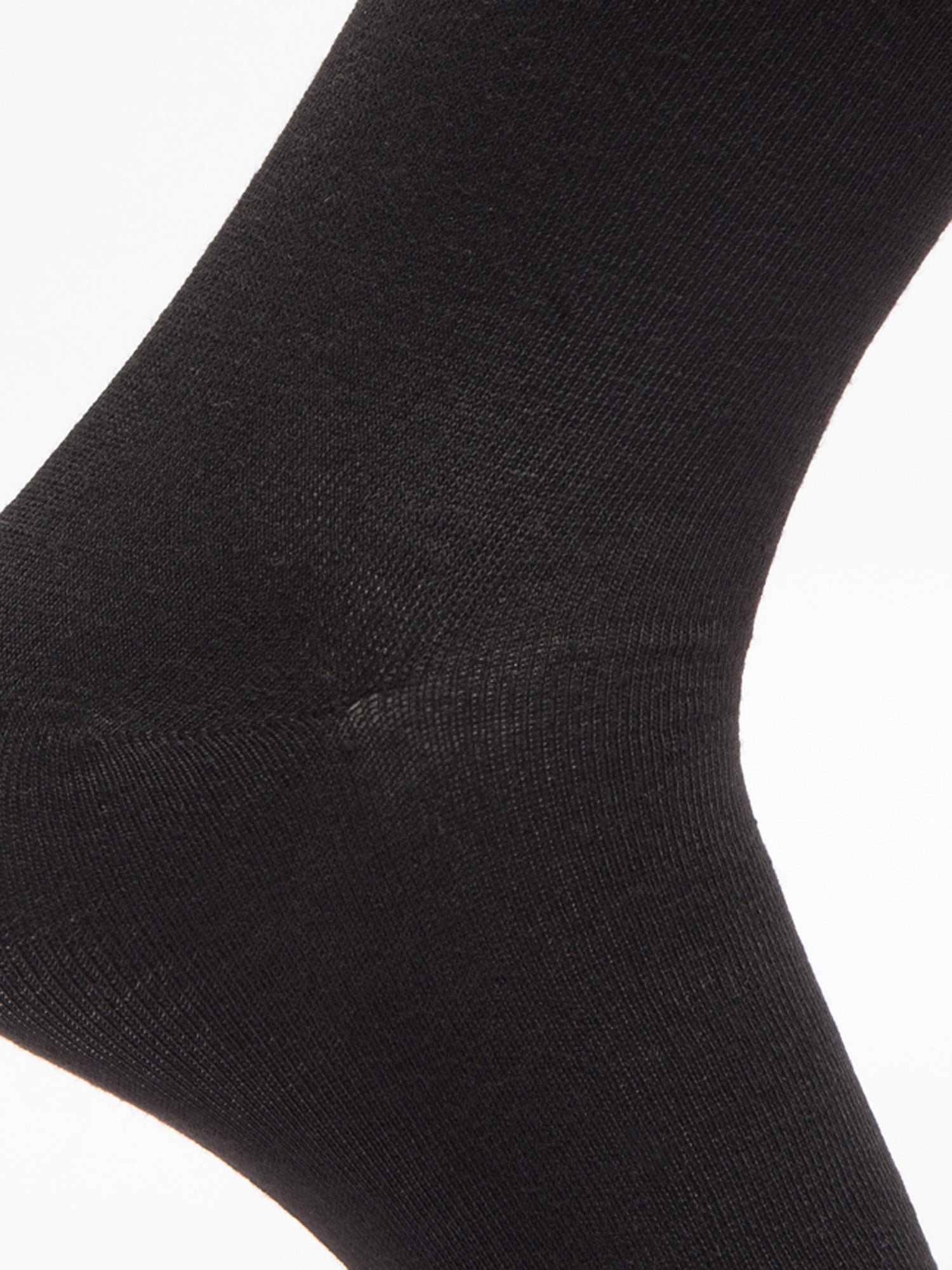 Malana Merino Men's Plane Calf-Lengh Cotton Socks (Pack of 1) Black
