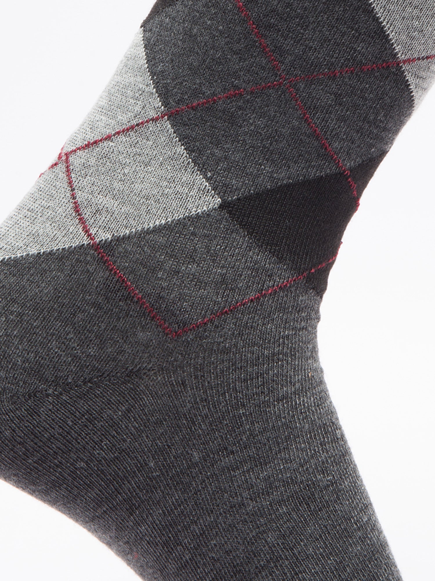 Malana Merino Men's Grey Patterned Calf-Lengh Cotton Socks (Pack of 1) Dark Grey