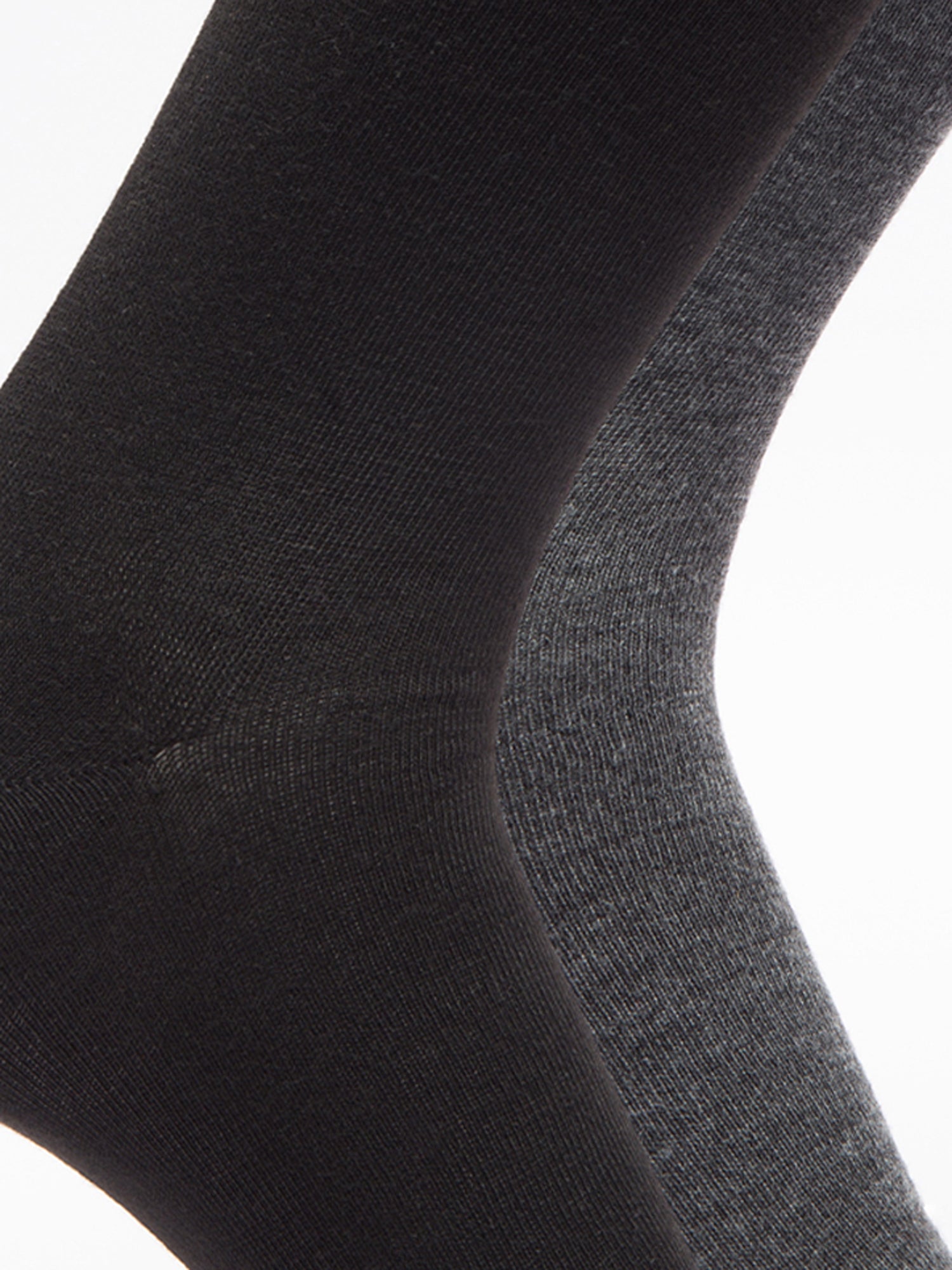 Malana Merino Men's Plane Calf-Lengh Cotton Socks (Pack of 2) Black, Dark Grey