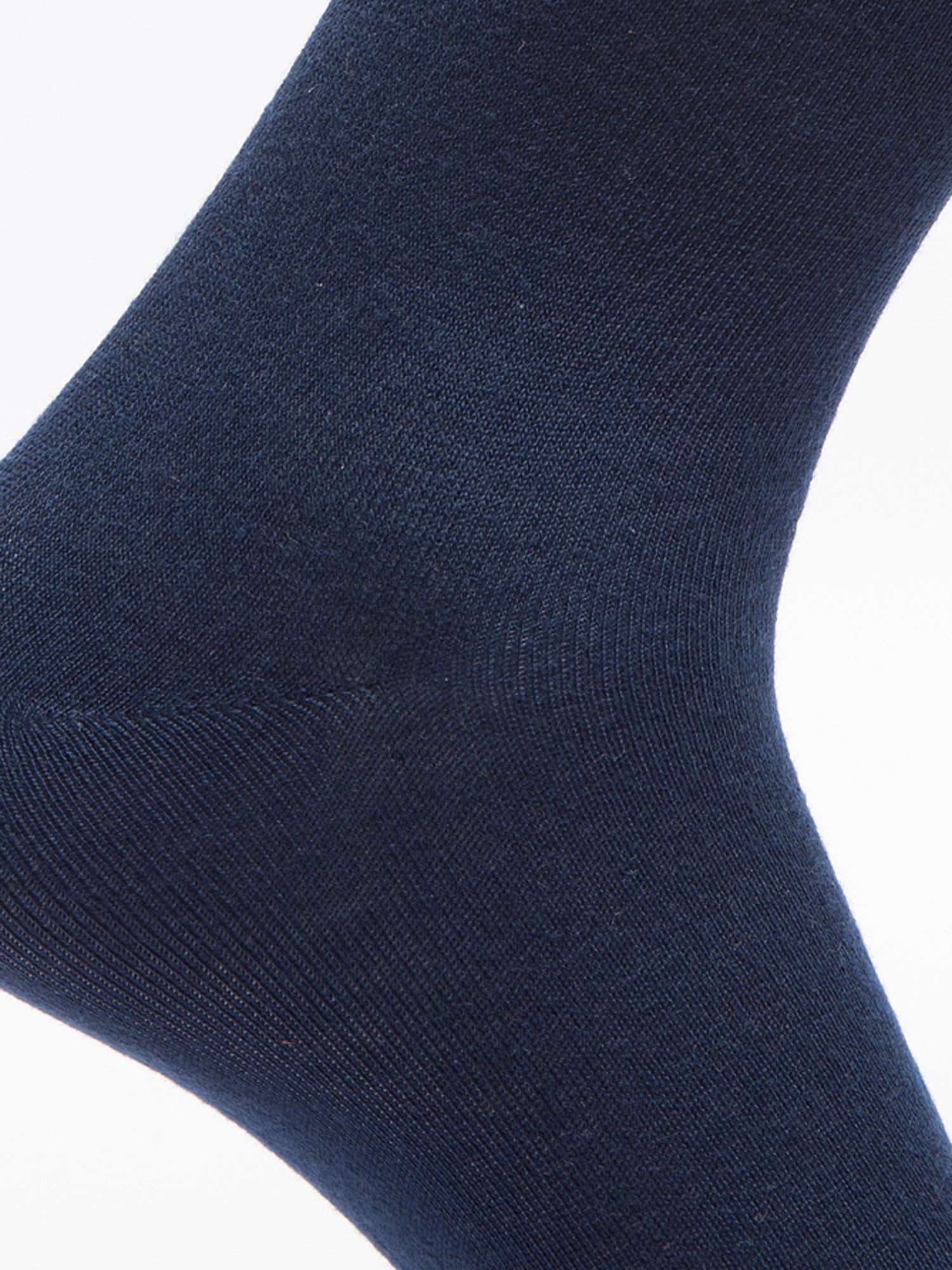 Malana Merino Men's Plane Calf-Lengh Cotton Socks (Pack of 1) Blue