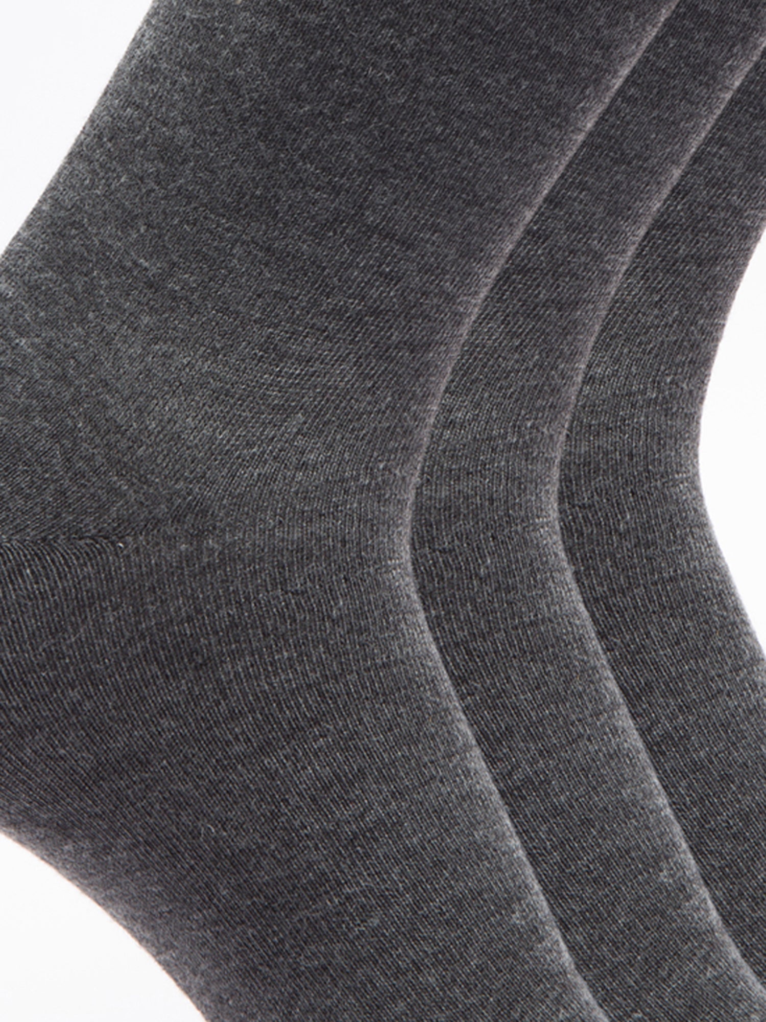 Malana Merino Men's Plane Calf-Lengh Cotton Socks (Pack of 3) Dark Grey