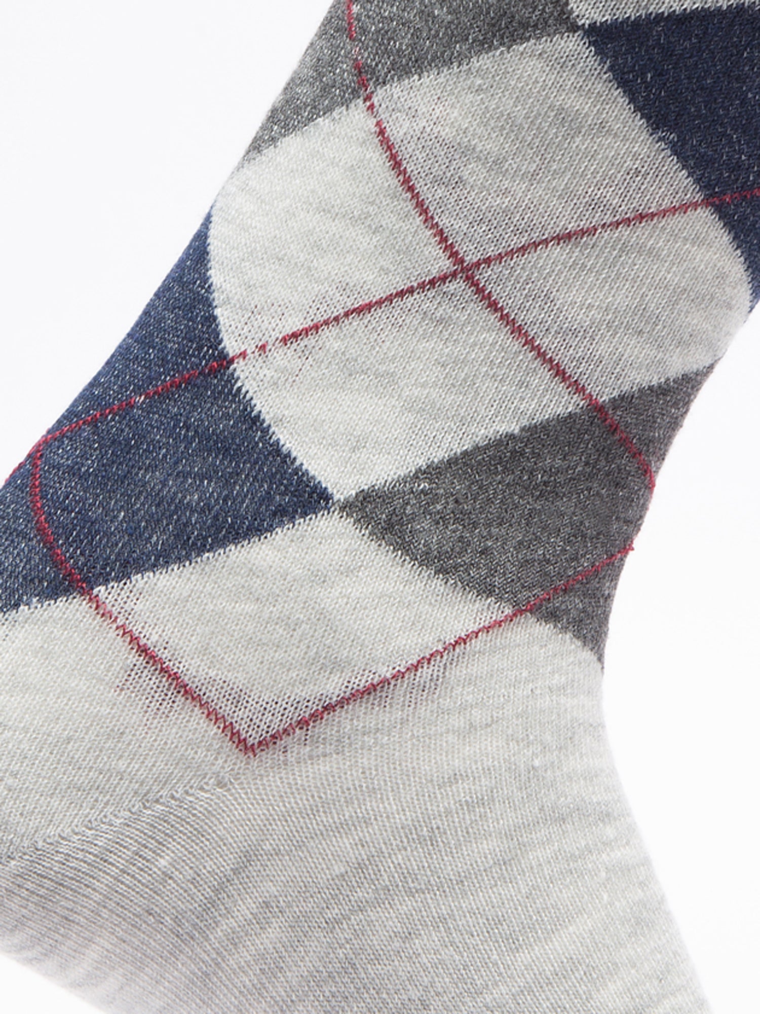 Malana Merino Men's Grey Patterned Calf-Lengh Cotton Socks (Pack of 1) Grey