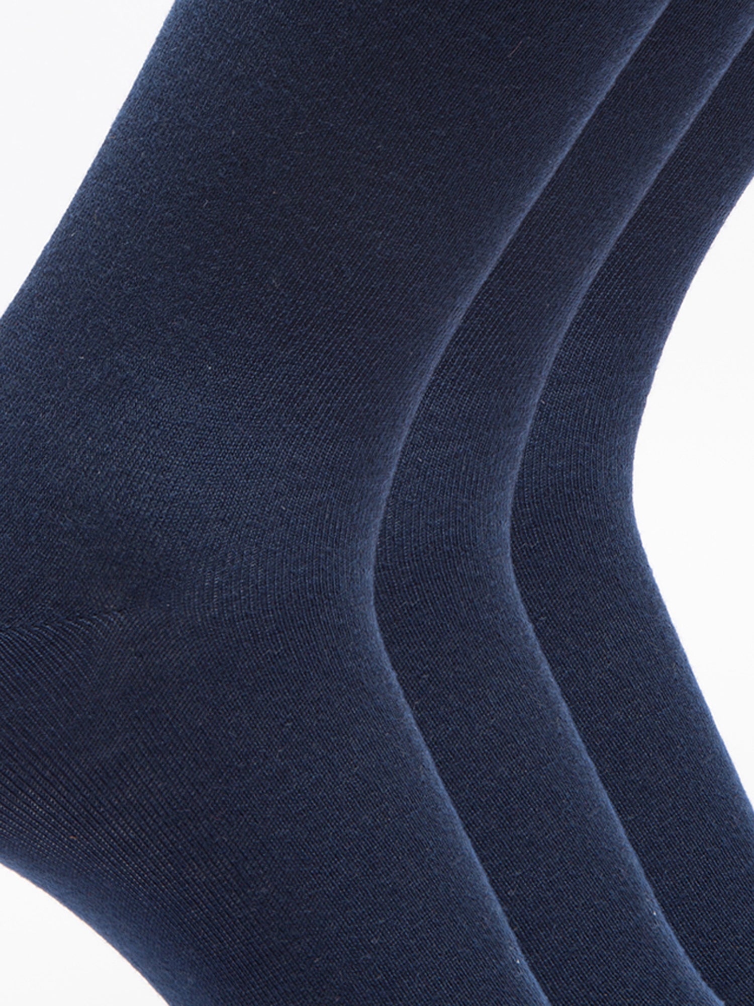 Malana Merino Men's Plane Calf-Lengh Cotton Socks (Pack of 3) Blue