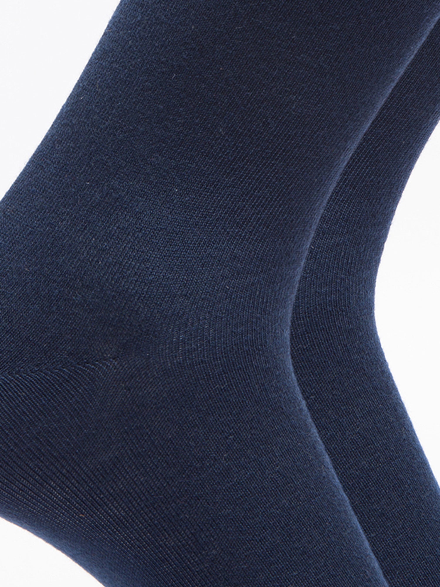 Malana Merino Men's Plane Calf-Lengh Cotton Socks (Pack of 2) Blue