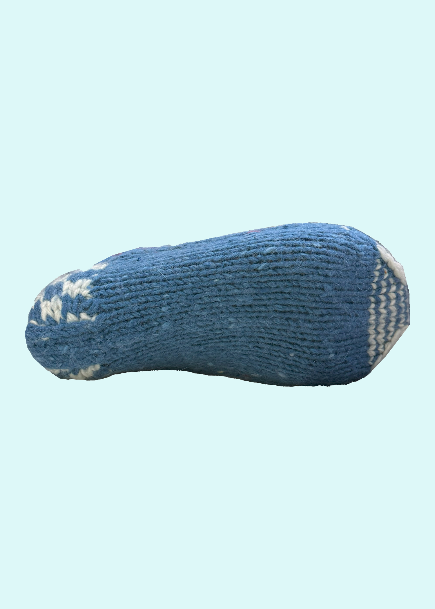 Malana Merino Blue Colour Hand Made Solid Soft & Woolen Cozy Knitted Winter Thick Warm Socks (Without Thumb) for Women Girls