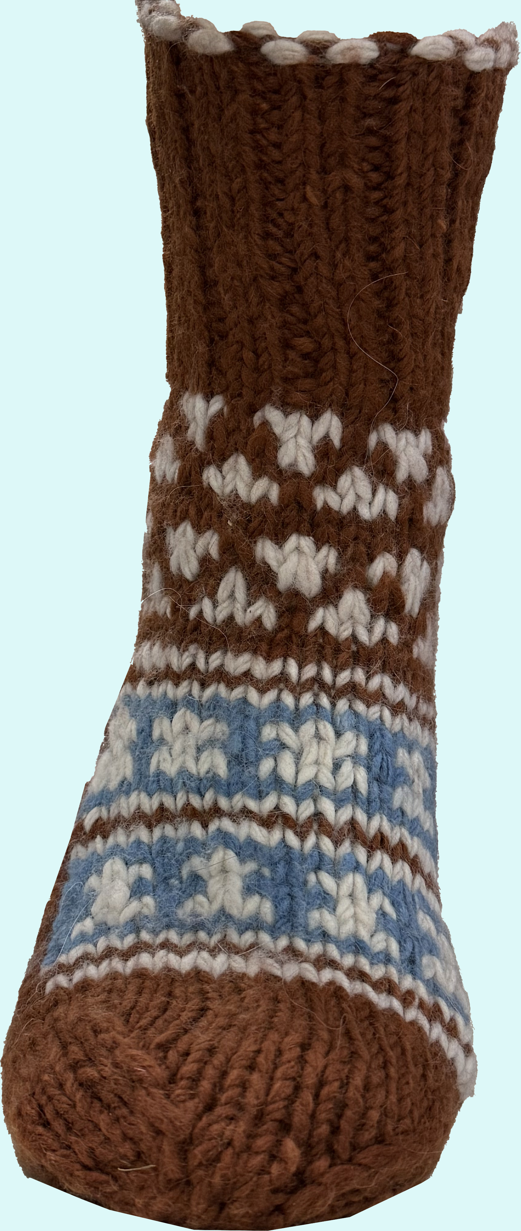 Malana Merino Brown Colour Hand Made Solid Soft & Woolen Cozy Knitted Winter Thick Warm Socks (Without Thumb) for Women Girls