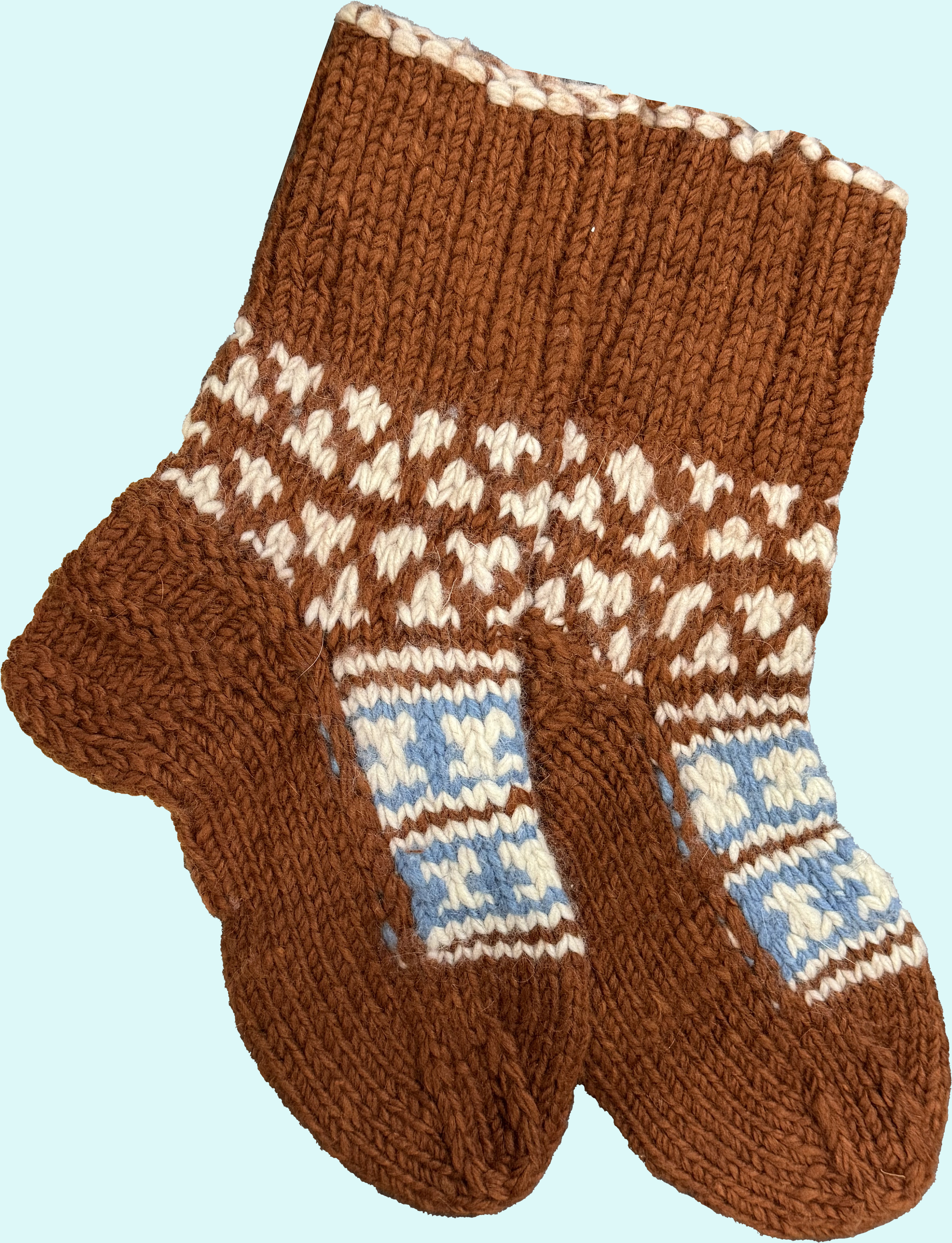 Malana Merino Brown Colour Hand Made Solid Soft & Woolen Cozy Knitted Winter Thick Warm Socks (Without Thumb) for Women Girls