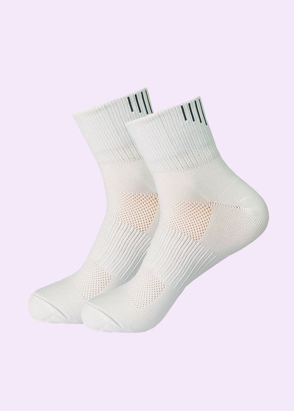Malana Merino Men's Cushioned Ankel Length Sports/Gym Socks|Made With Cotton & Spandex - High Ankel White Socks For Men (Pack Of 2)