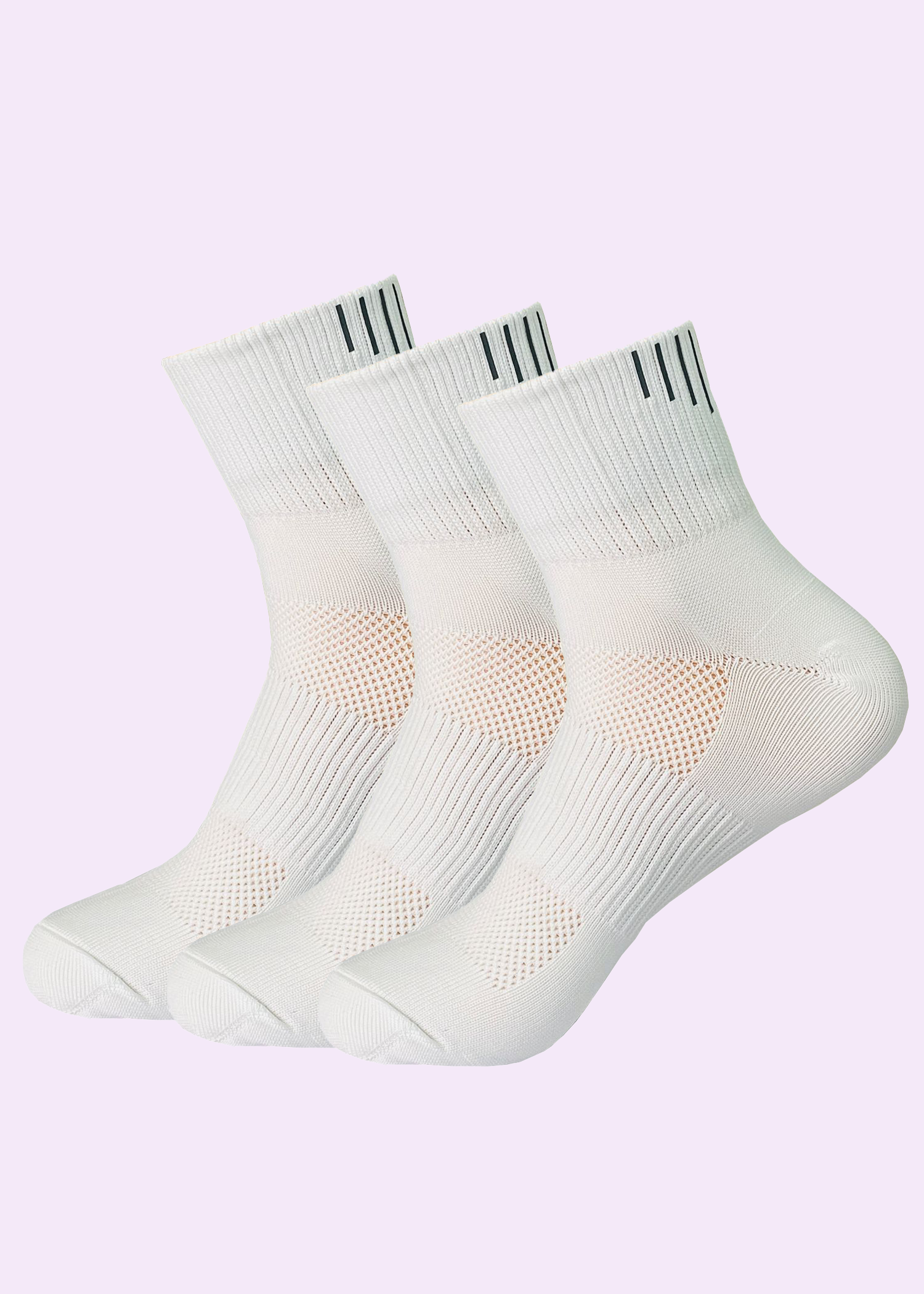 Malana Merino Men's Cushioned Ankel Length Sports/Gym Socks|Made With Cotton & Spandex - High Ankel White Socks For Men (Pack Of 3)