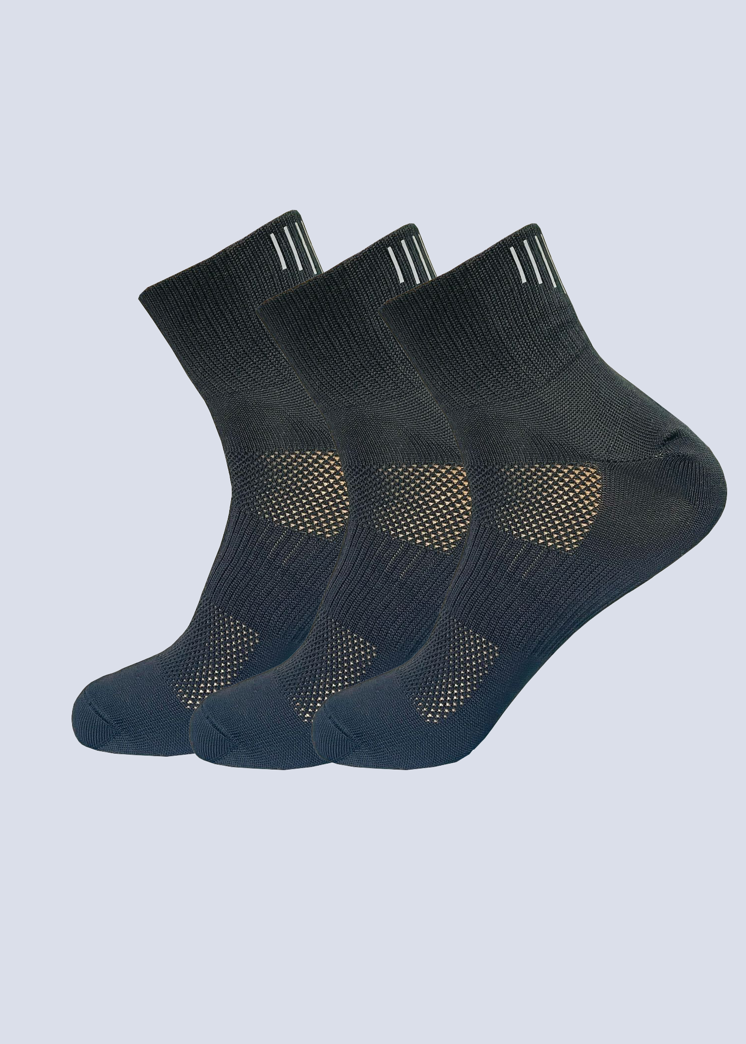 Malana Merino Men's Cushioned Ankel Length Sports/Gym Socks|Made With Cotton & Spandex - High Ankel Black Socks For Men (Pack Of 3)