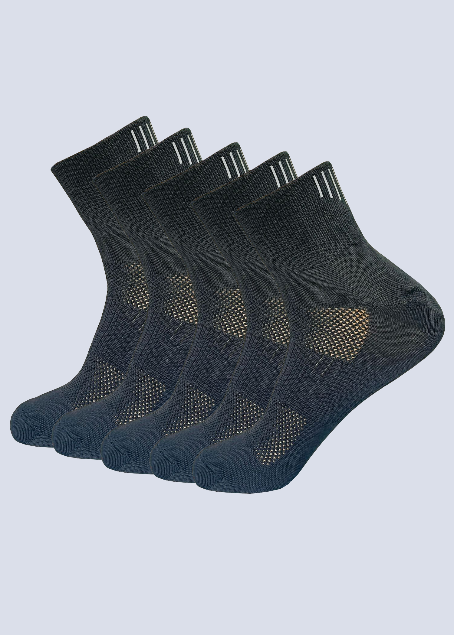 Malana Merino Men's Cushioned Ankel Length Sports/Gym Socks|Made With Cotton & Spandex - High Ankel Black Socks For Men (Pack Of 5)