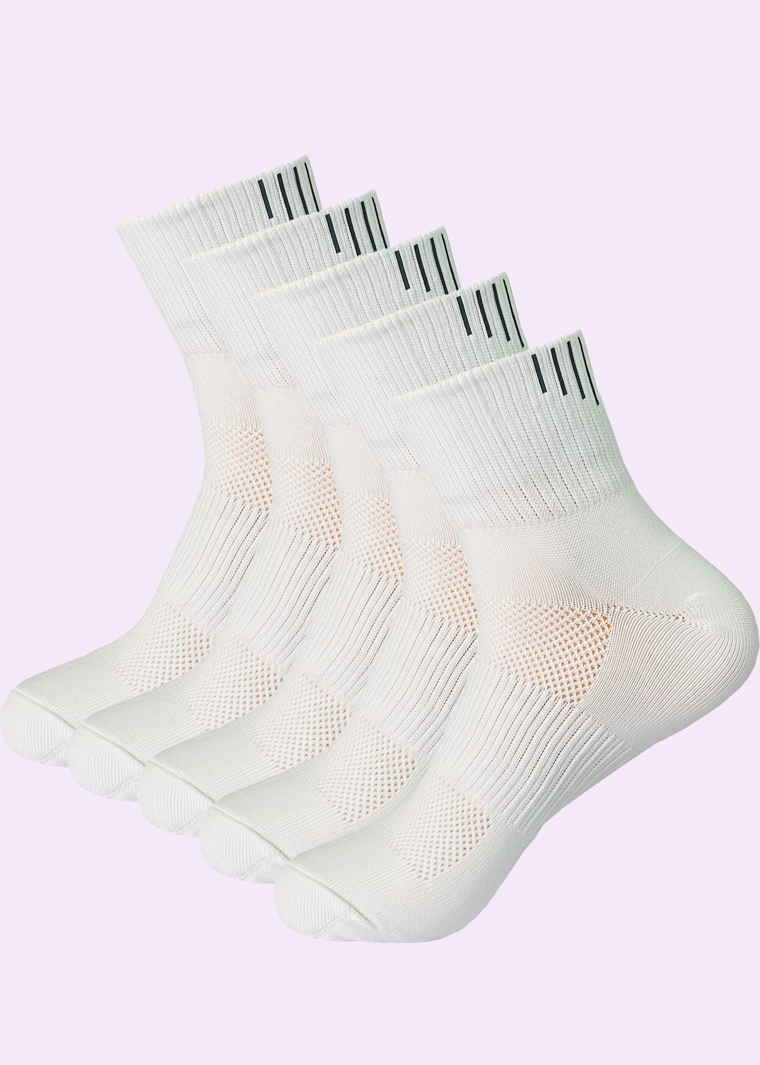 Malana Merino Men's Cushioned Ankel Length Sports/Gym Socks|Made With Cotton & Spandex - High Ankel White Socks For Men (Pack Of 5)