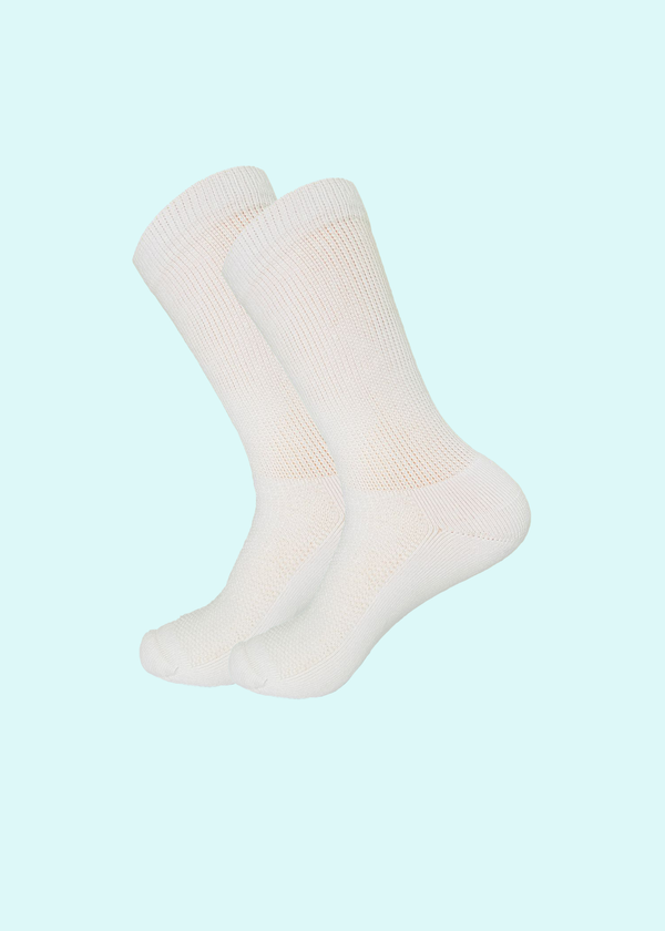 Malana Merino Men's Cushioned Crew Length Sports/Gym Socks|Made With Cotton & Spandex - High Ankel White Socks For Men (Pack Of 2)