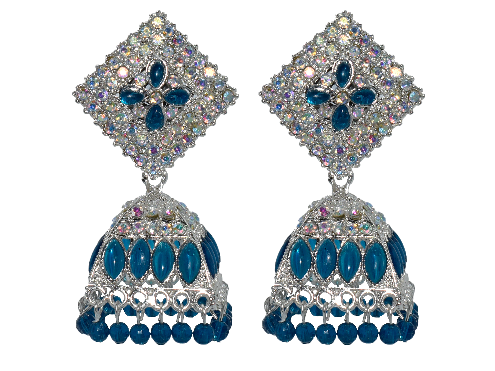 Malana Merino New Trendy Partywear Peacock Square Jhumka Earrings From Rajkot (Gujrat) For Girls and Woman For all Occassions