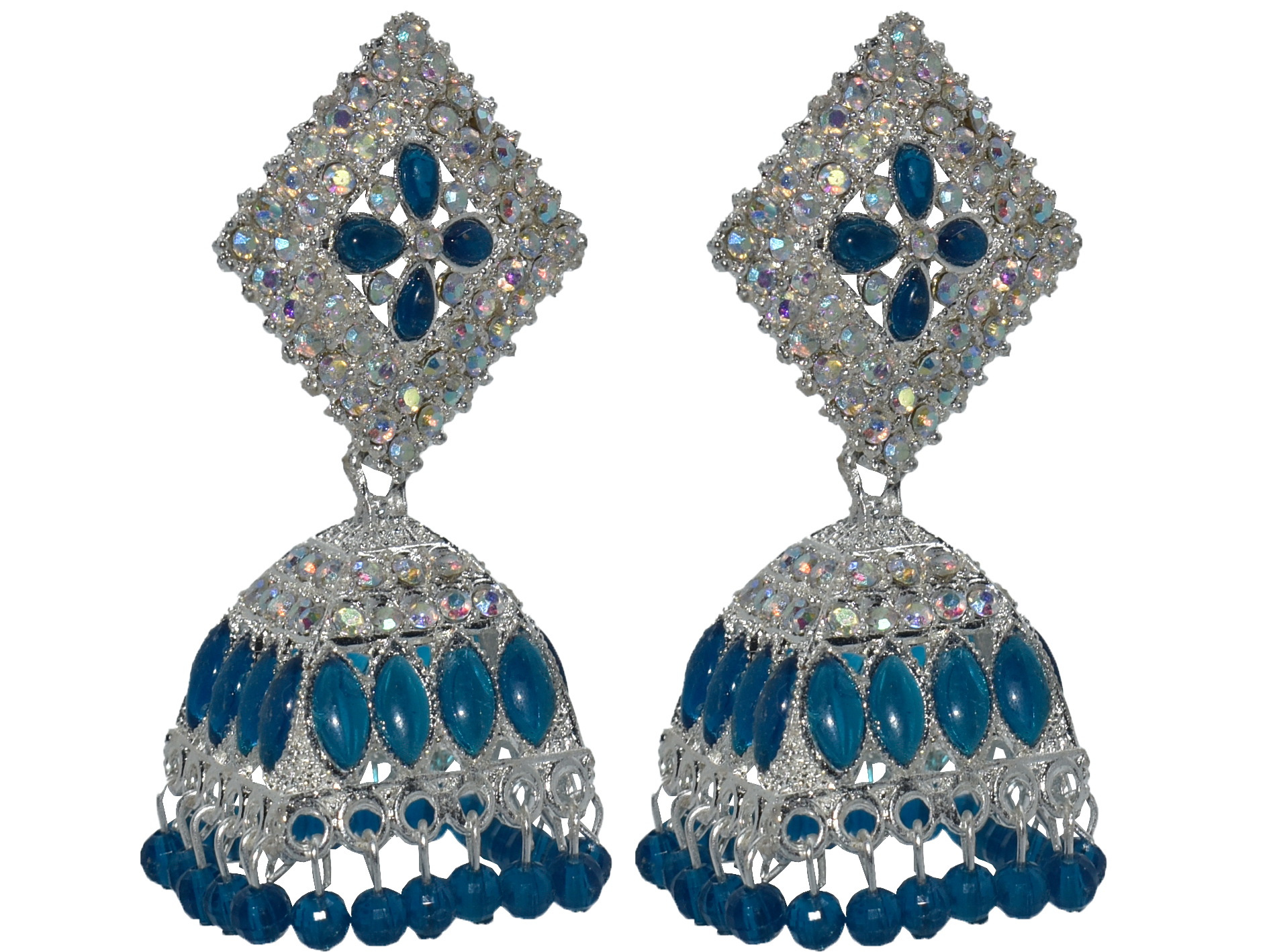 Malana Merino New Trendy Partywear Peacock Square Jhumka Earrings From Rajkot (Gujrat) For Girls and Woman For all Occassions