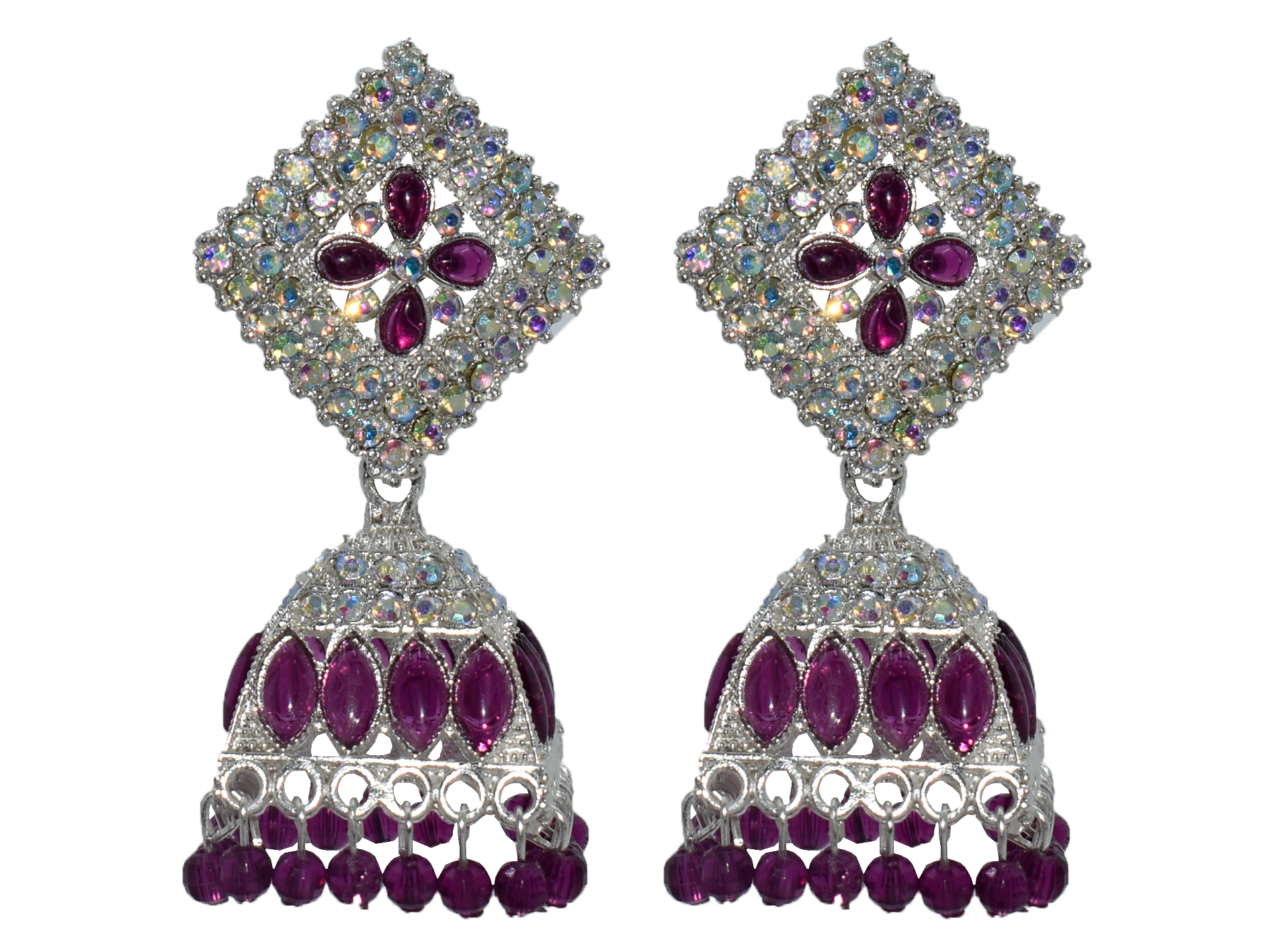 Malana Merino New Trendy Partywear Peacock Square Jhumka Earrings From Rajkot (Gujrat) For Girls and Woman For all Occassions