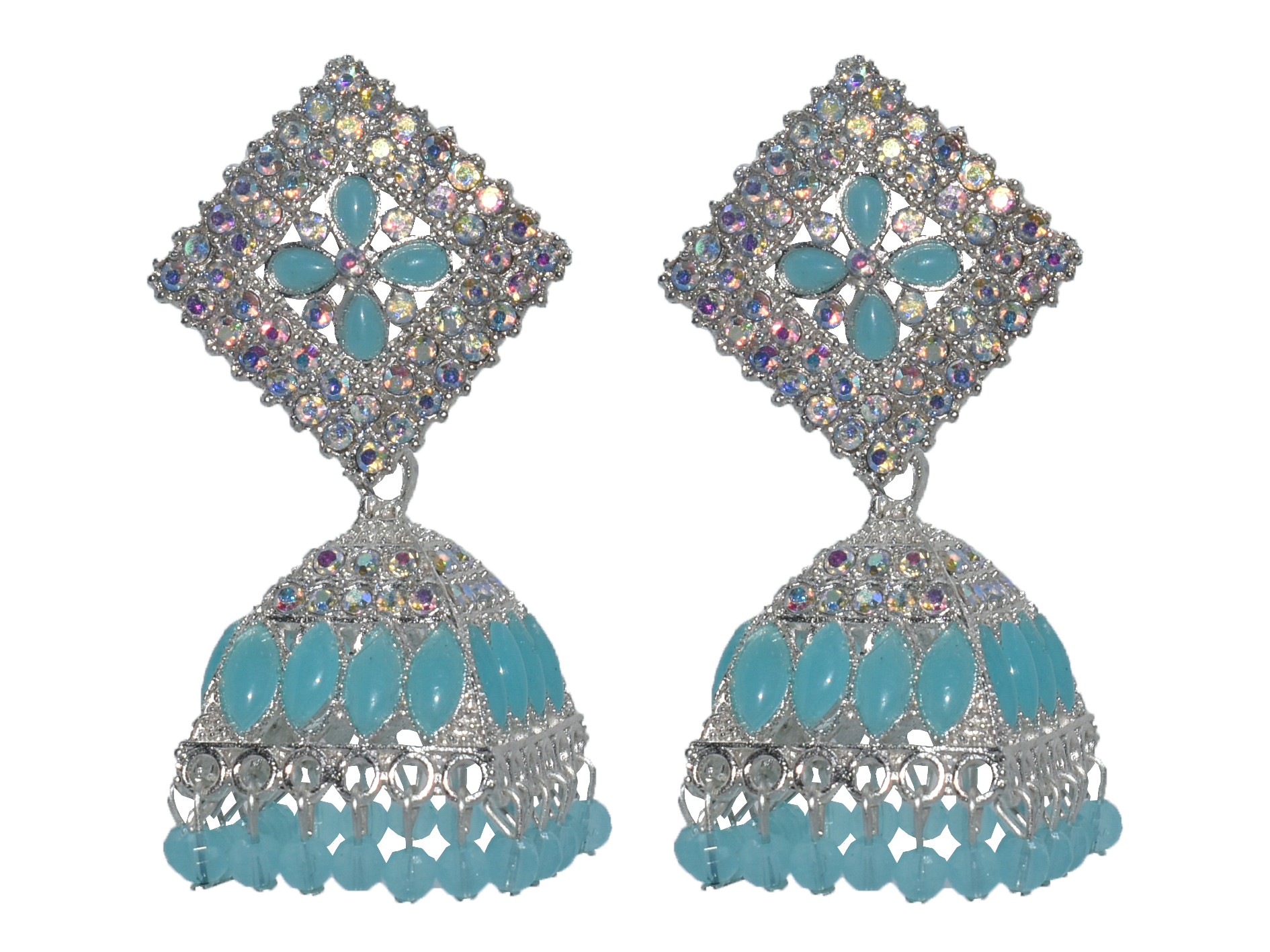 Malana Merino New Trendy Partywear Peacock Square Jhumka Earrings From Rajkot (Gujrat) For Girls and Woman For all Occassions