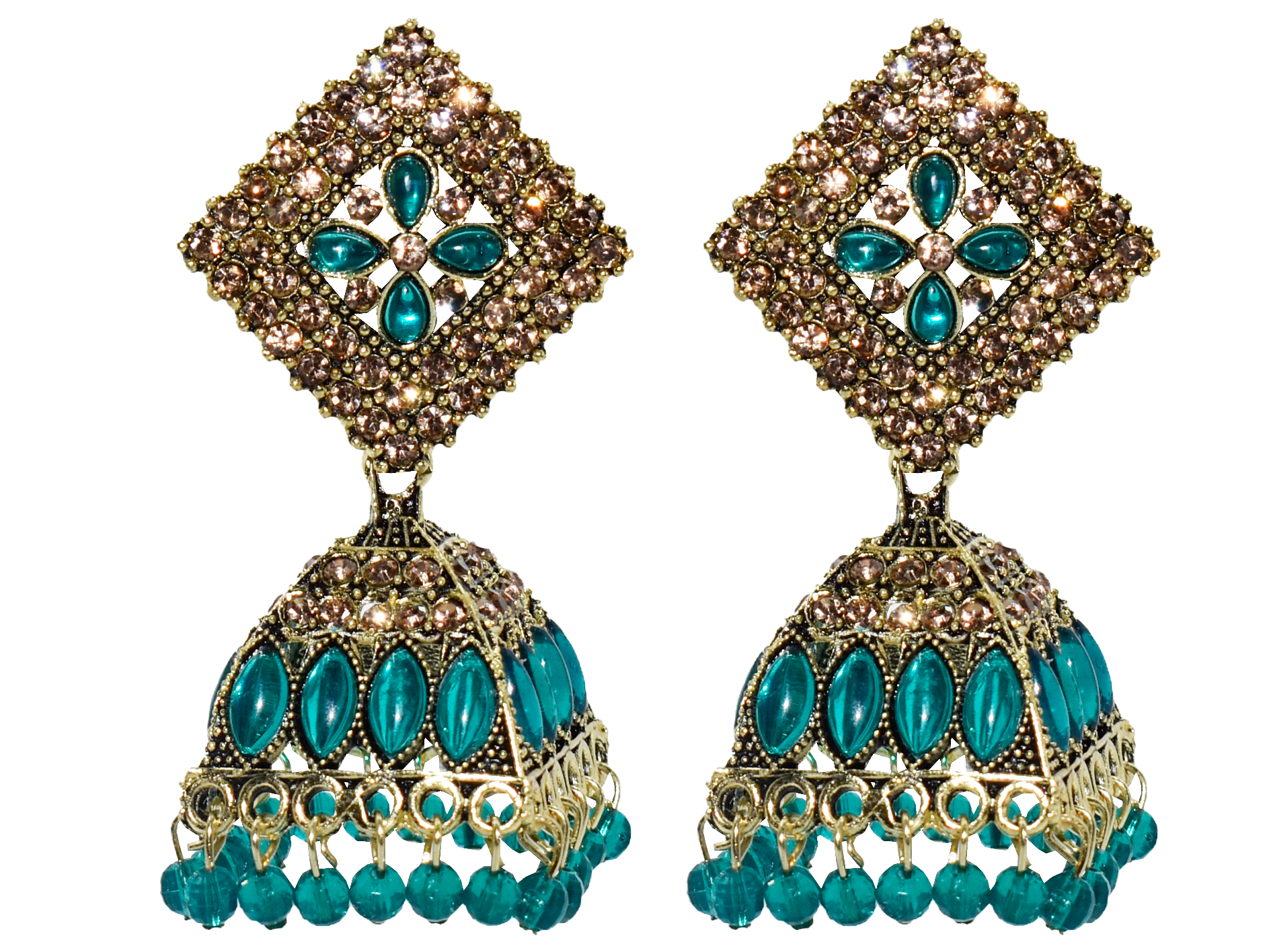 Malana Merino New Trendy Partywear Peacock Square Jhumka Earrings From Rajkot (Gujrat) For Girls and Woman For all Occassions.
