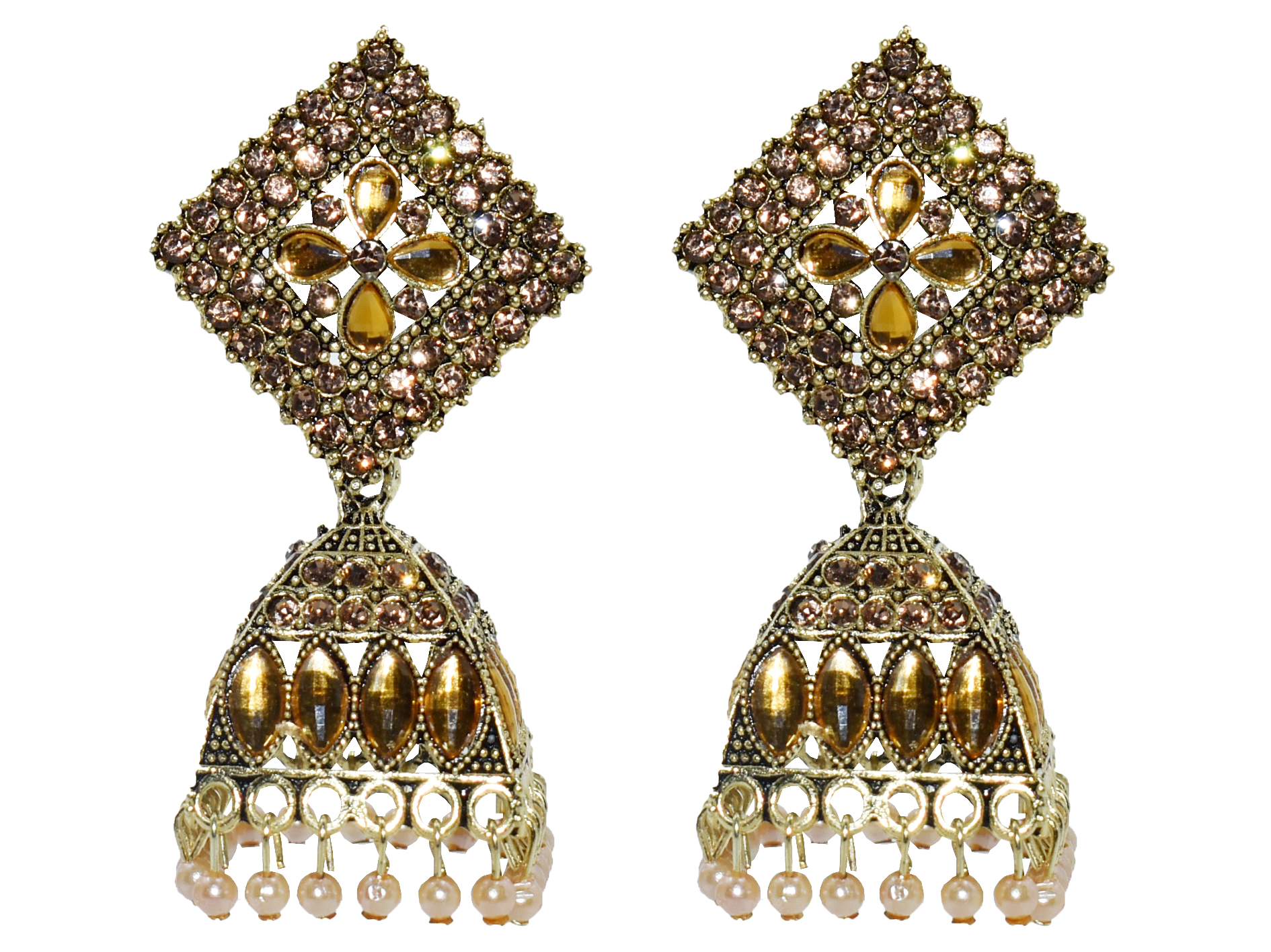 Malana Merino New Trendy Partywear Peacock Square Jhumka Earrings From Rajkot (Gujrat) For Girls and Woman For all Occassions.