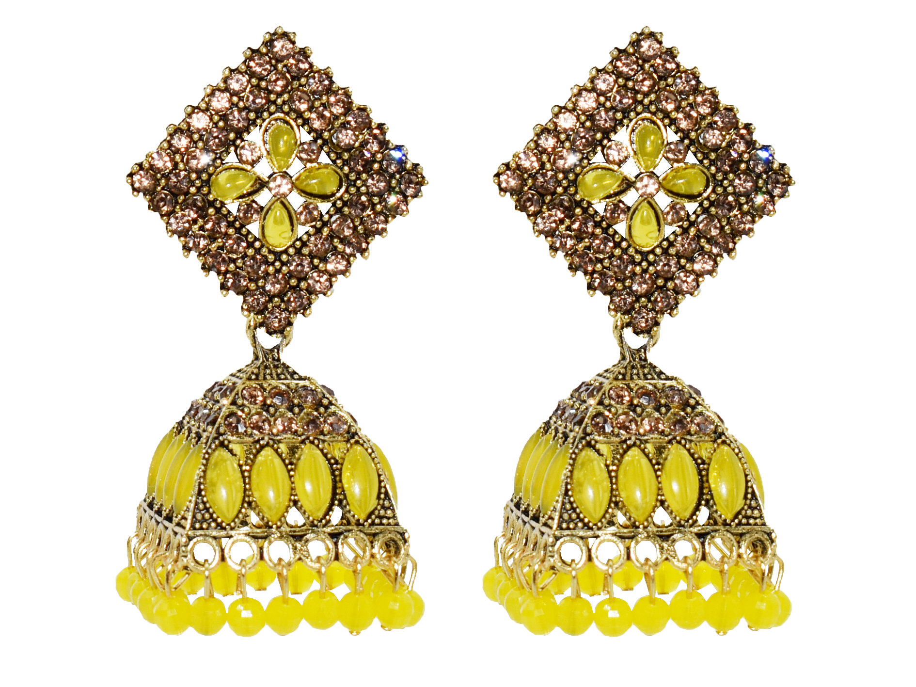 Malana Merino New Trendy Partywear Peacock Square Jhumka Earrings From Rajkot (Gujrat) For Girls and Woman For all Occassions.