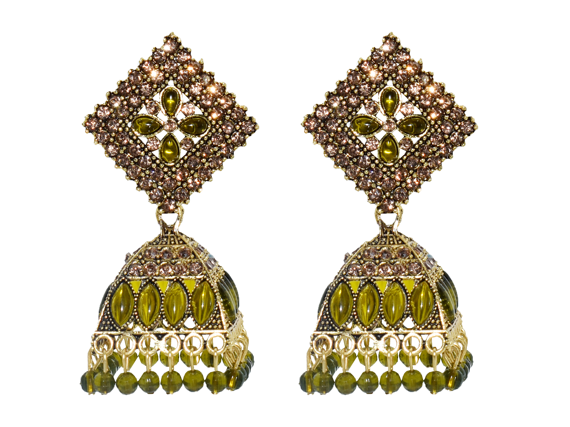 Malana Merino New Trendy Partywear Peacock Square Jhumka Earrings From Rajkot (Gujrat) For Girls and Woman For all Occassions.