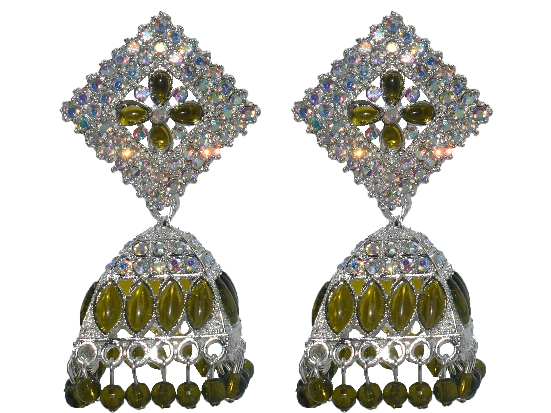 Malana Merino New Trendy Partywear Peacock Square Jhumka Earrings From Rajkot (Gujrat) For Girls and Woman For all Occassions