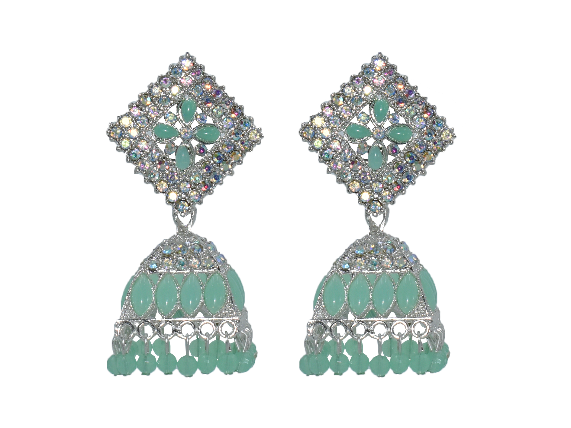 Malana Merino New Trendy Partywear Peacock Square Jhumka Earrings From Rajkot (Gujrat) For Girls and Woman For all Occassions
