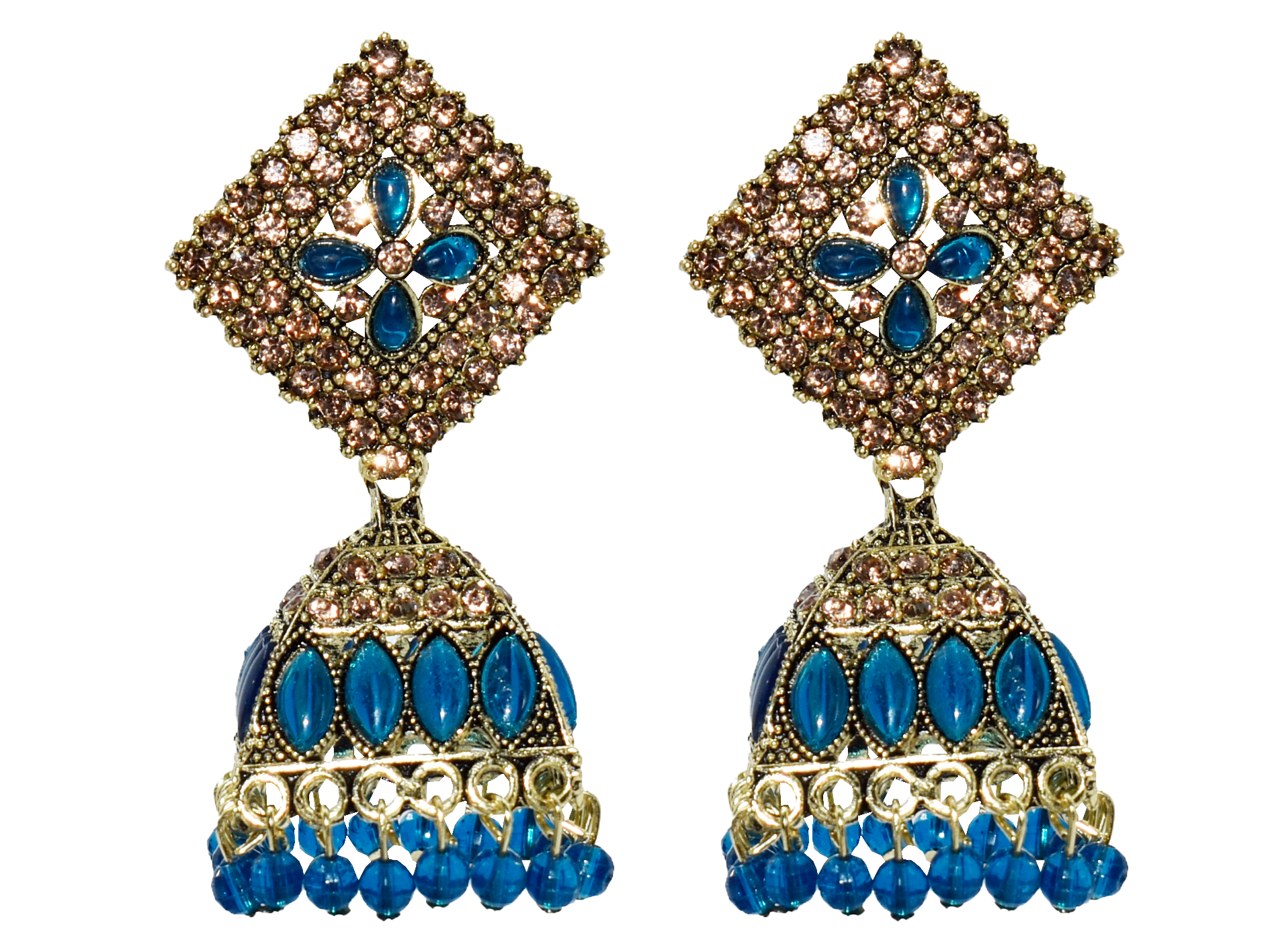 Malana Merino New Trendy Partywear Peacock Square Jhumka Earrings From Rajkot (Gujrat) For Girls and Woman For all Occassions.