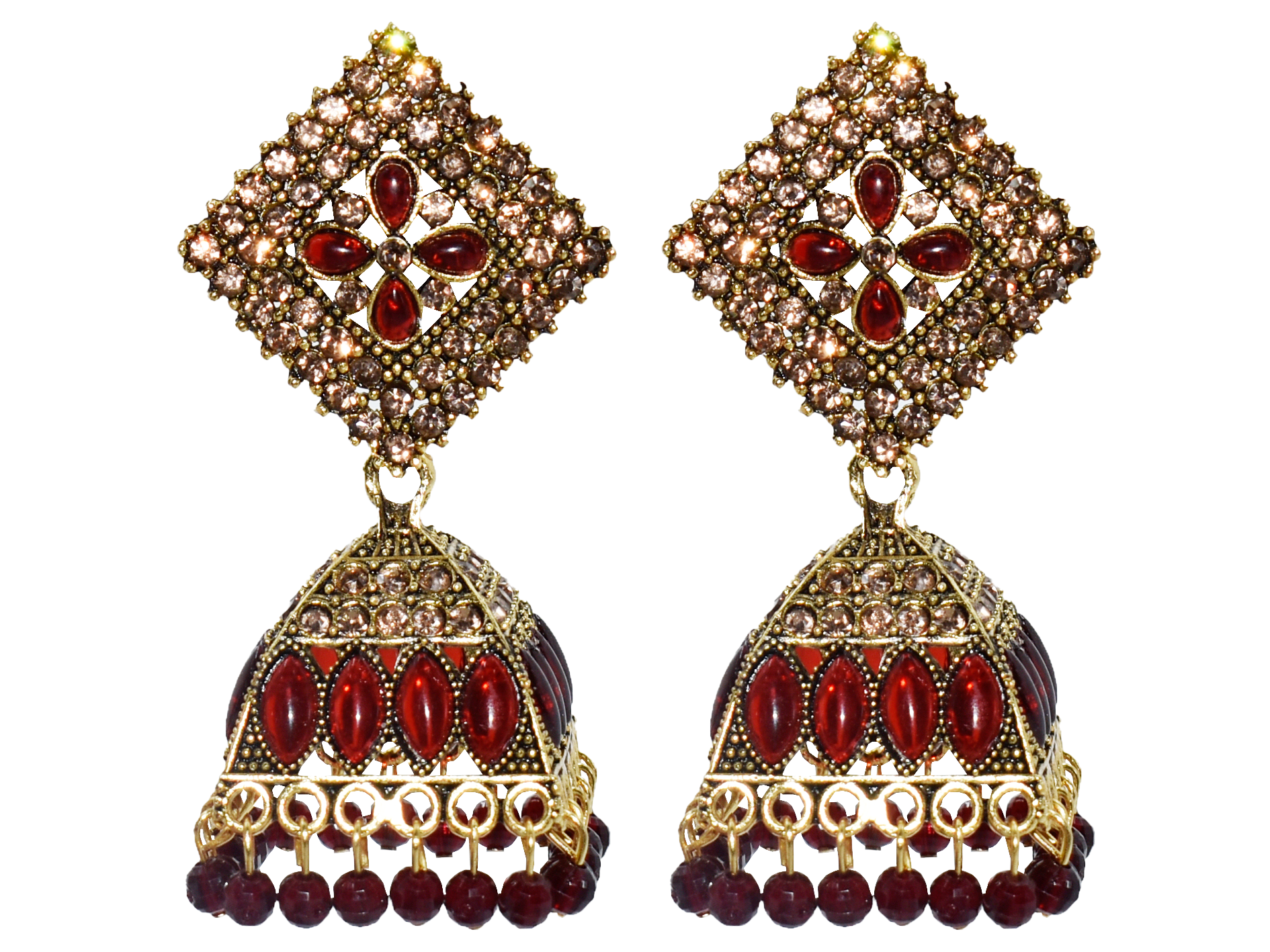 Malana Merino New Trendy Partywear Peacock Square Jhumka Earrings From Rajkot (Gujrat) For Girls and Woman For all Occassions.