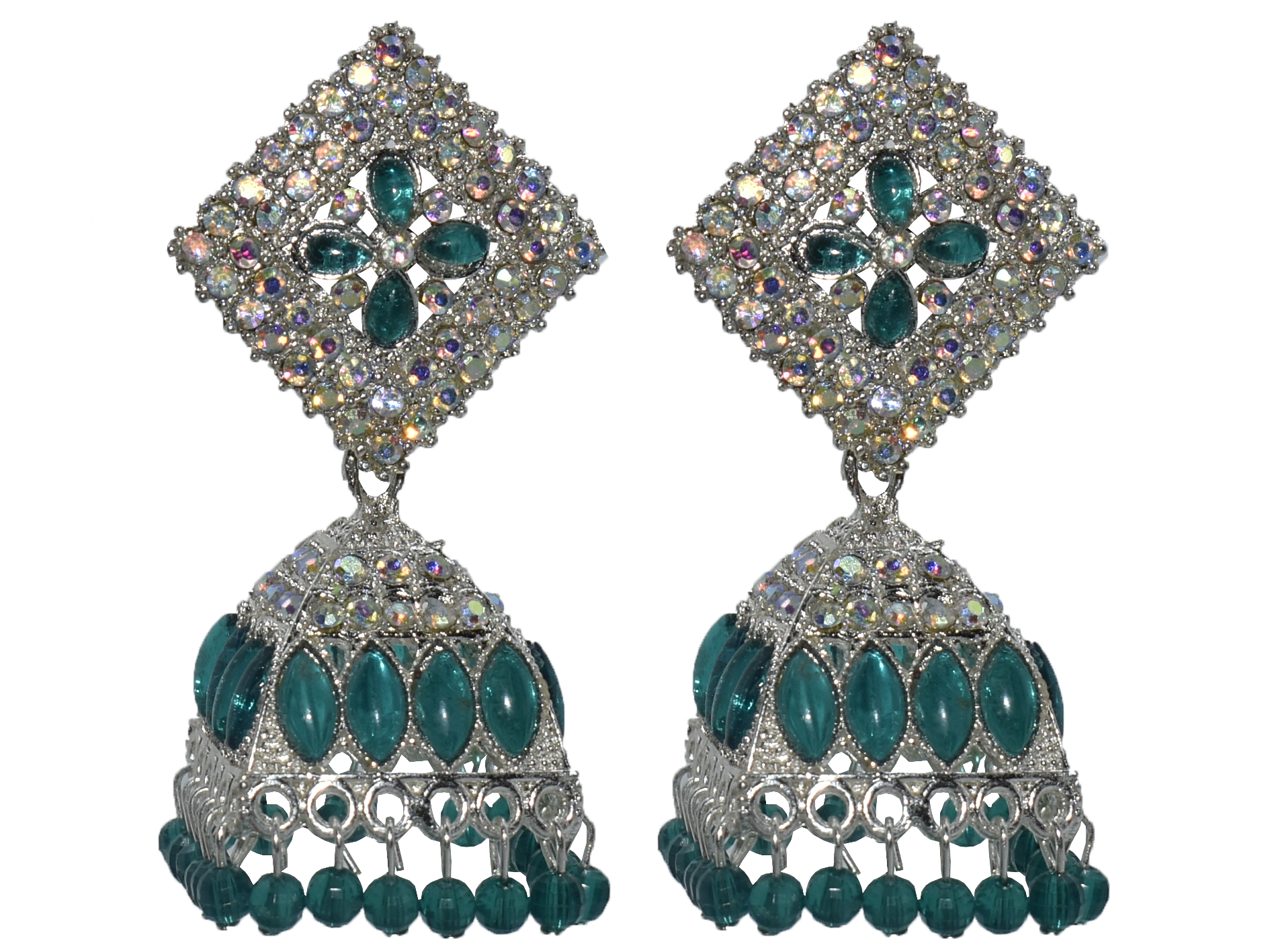 Malana Merino New Trendy Partywear Peacock Square Jhumka Earrings From Rajkot (Gujrat) For Girls and Woman For all Occassions