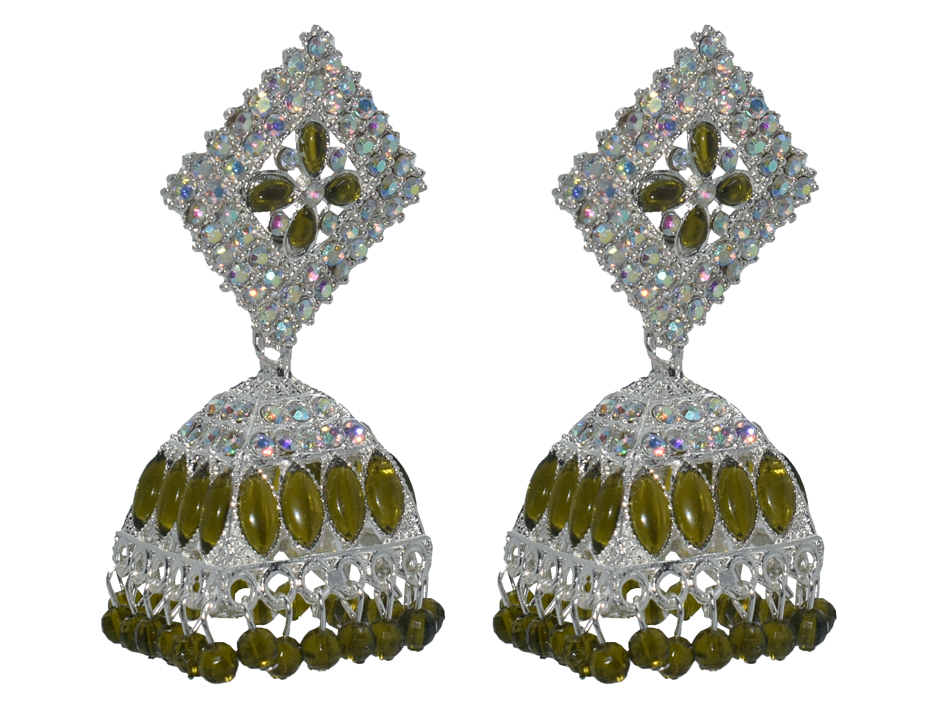 Malana Merino New Trendy Partywear Peacock Square Jhumka Earrings From Rajkot (Gujrat) For Girls and Woman For all Occassions